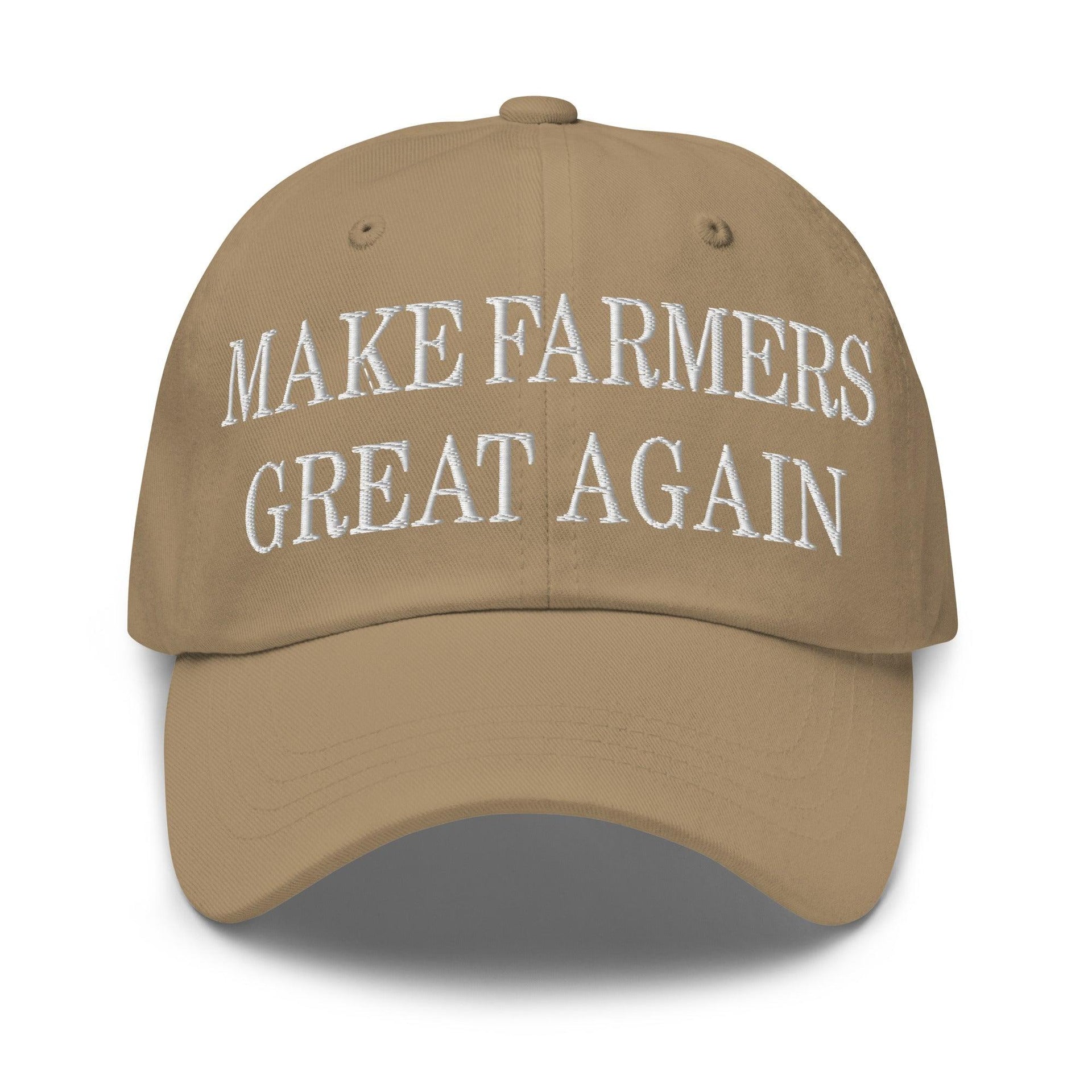 Make Farmers Great Again Embroidered Dad Hat Khaki Capital Crowns Dad Hats LADs Make Again