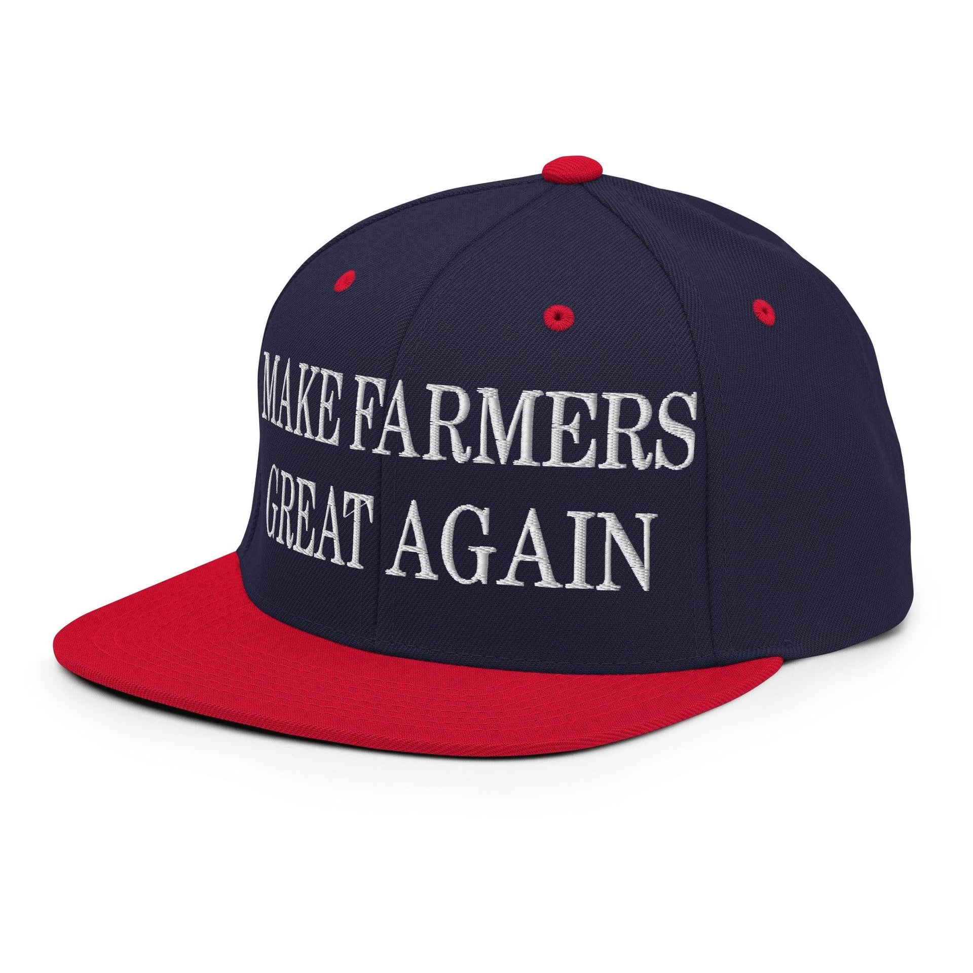Make Farmers Great Again Embroidered Flat Bill Brim Snapback Hat Capital Crowns LADs Make Again