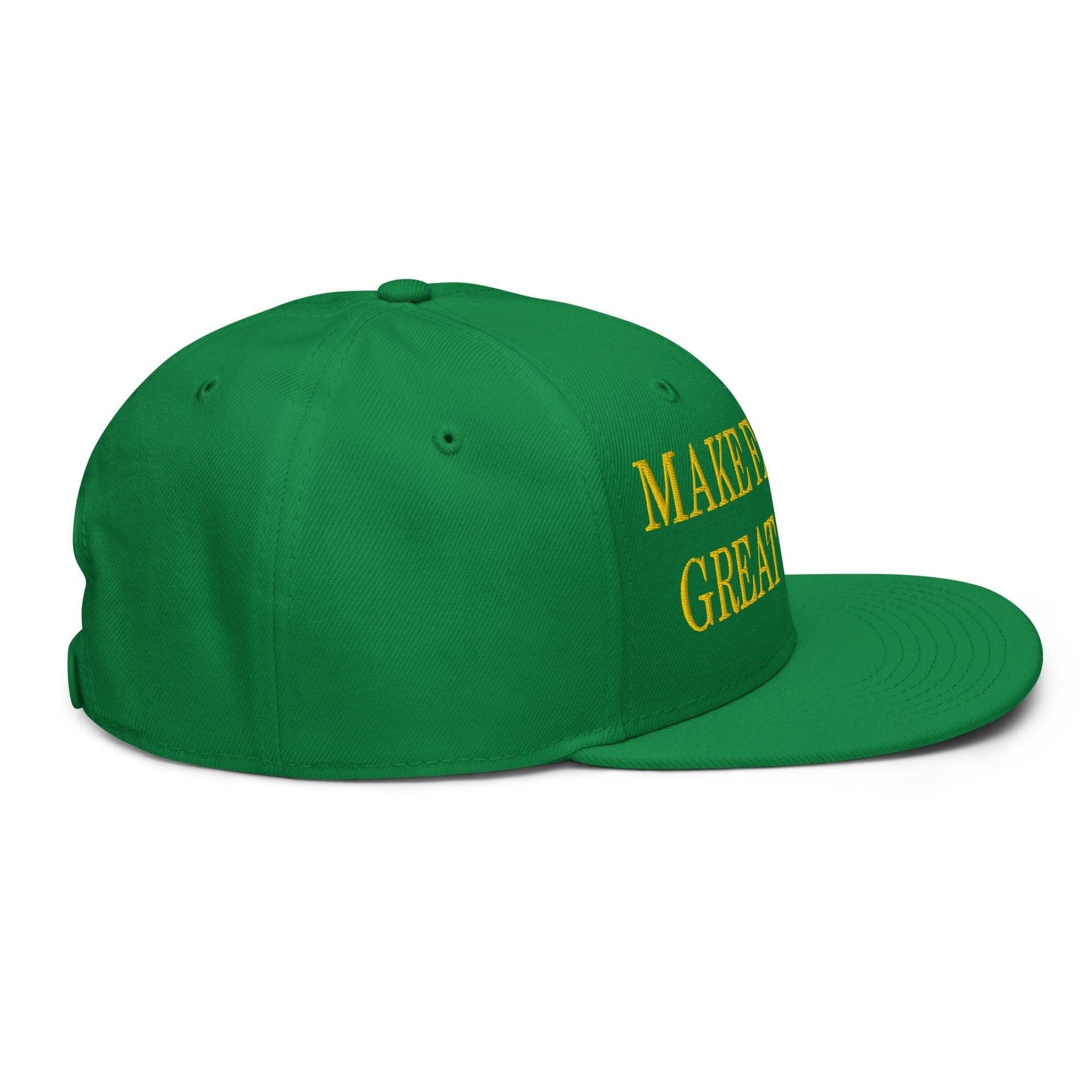 Make Farmers Great Again Green Yellow Embroidered Flat Bill Brim Snapback Hat Capital Crowns Make Again