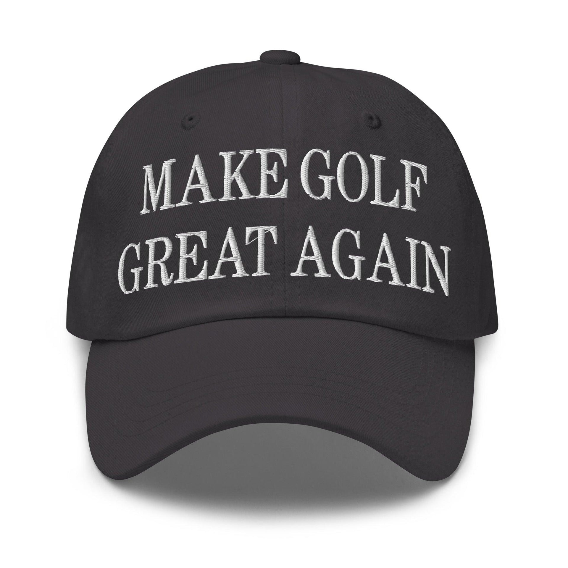 Make Golf Great Again Embroidered Dad Hat Dark Grey Capital Crowns Dad Hats LADs Make Again