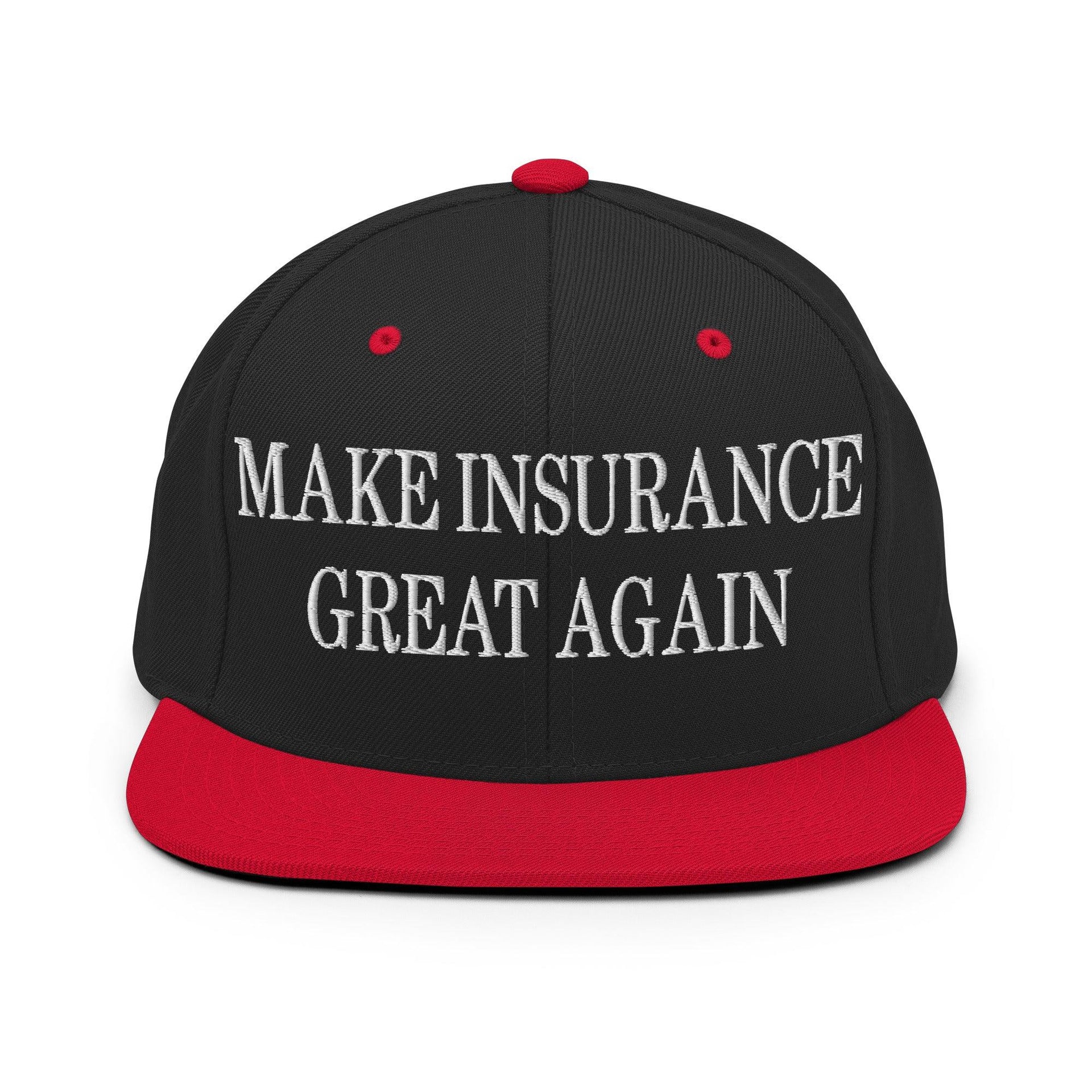 Make It Great Again Embroidered Flat Bill Brim Snapback Hat Black Red Capital Crowns LADs Make Again Snapback Hats