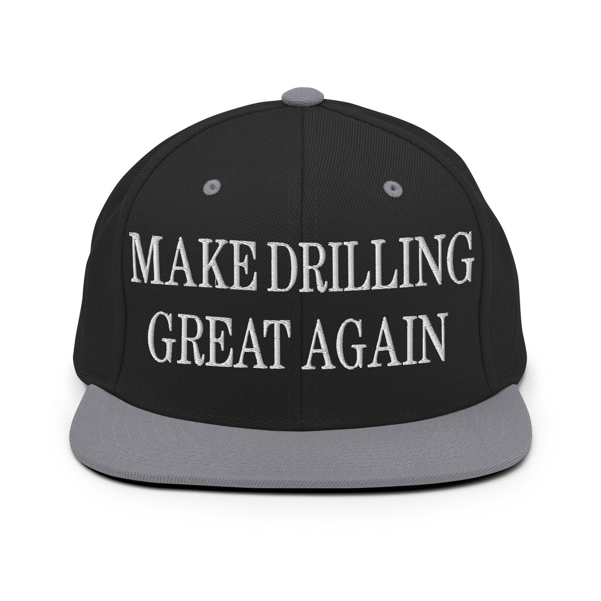 Make Them Great Again Embroidered Flat Bill Brim Snapback Hat Black Silver Capital Crowns LADs Make Again