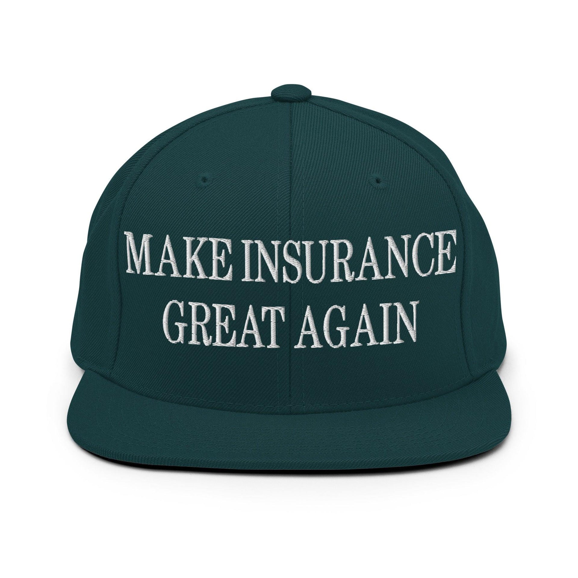 Make It Great Again Embroidered Flat Bill Brim Snapback Hat Spruce Capital Crowns LADs Make Again Snapback Hats
