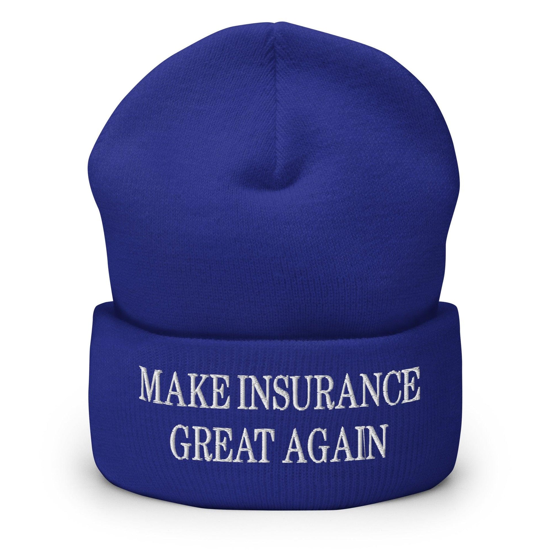 Make It Great Again Embroidered Knit Cuffed Beanie Royal Beanies Capital Crowns Make Again