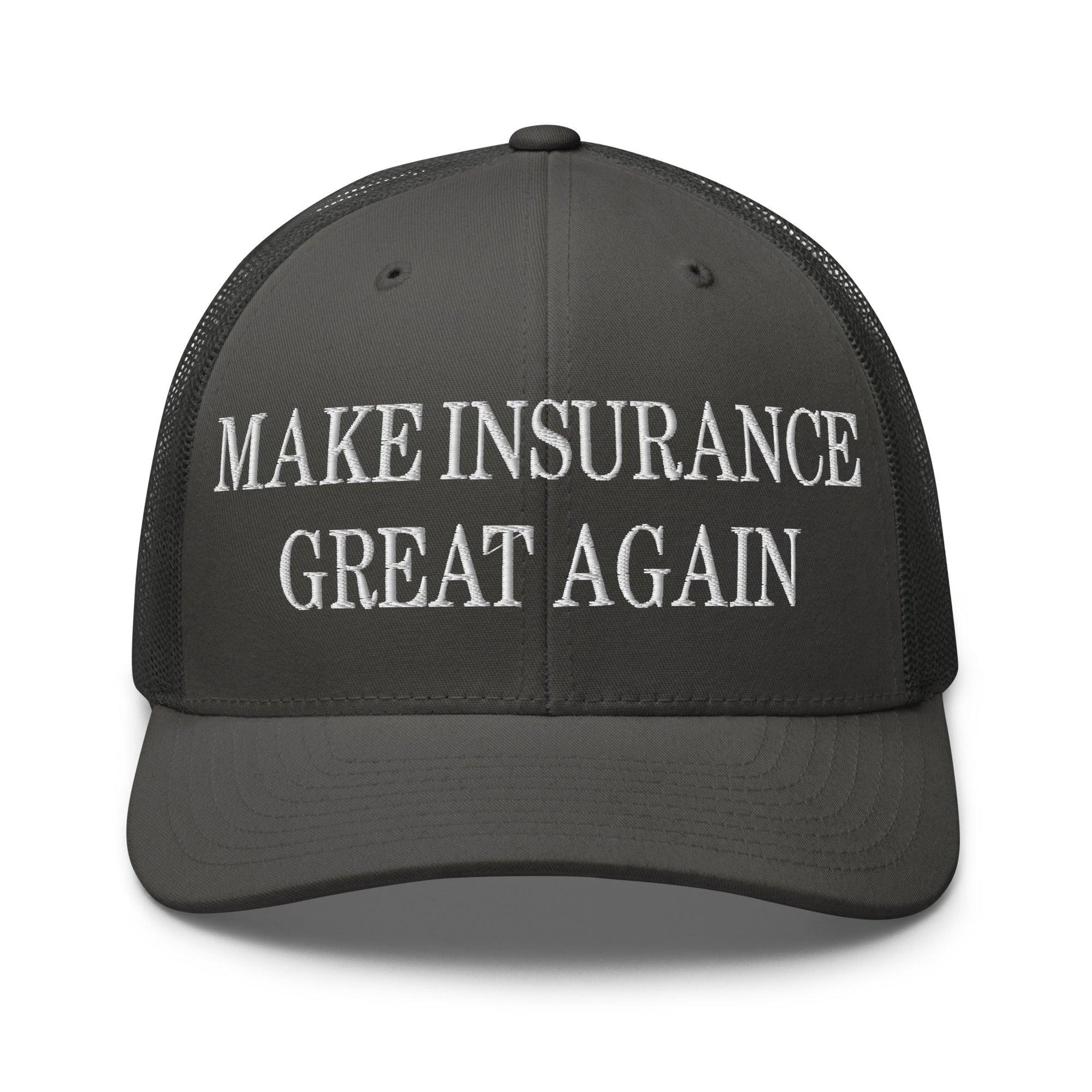 Make It Great Again Embroidered Mesh Trucker Hat Charcoal Capital Crowns Make Again Trucker Hats