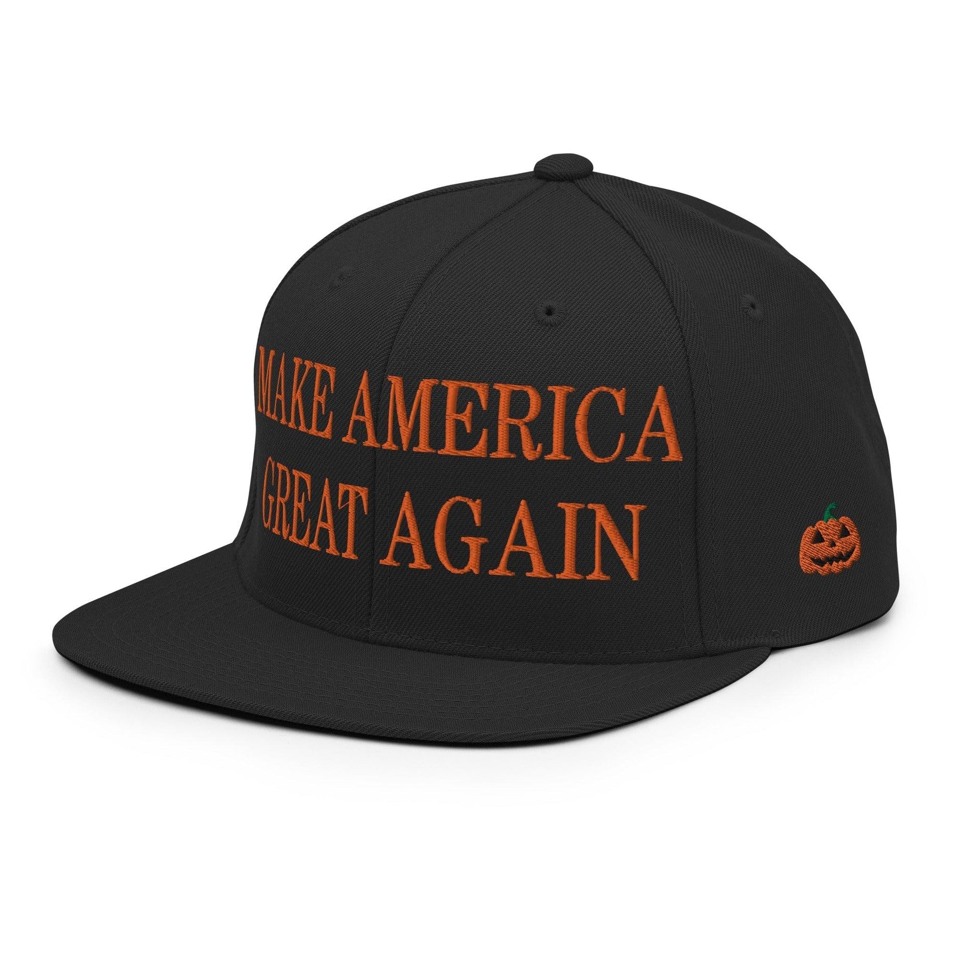 Make Us Great Again MAGA Halloween Flat Bill Brim Snapback Hat Capital Crowns Conservative Halloween LADs Make Again Snapback Hats Trump Halloween