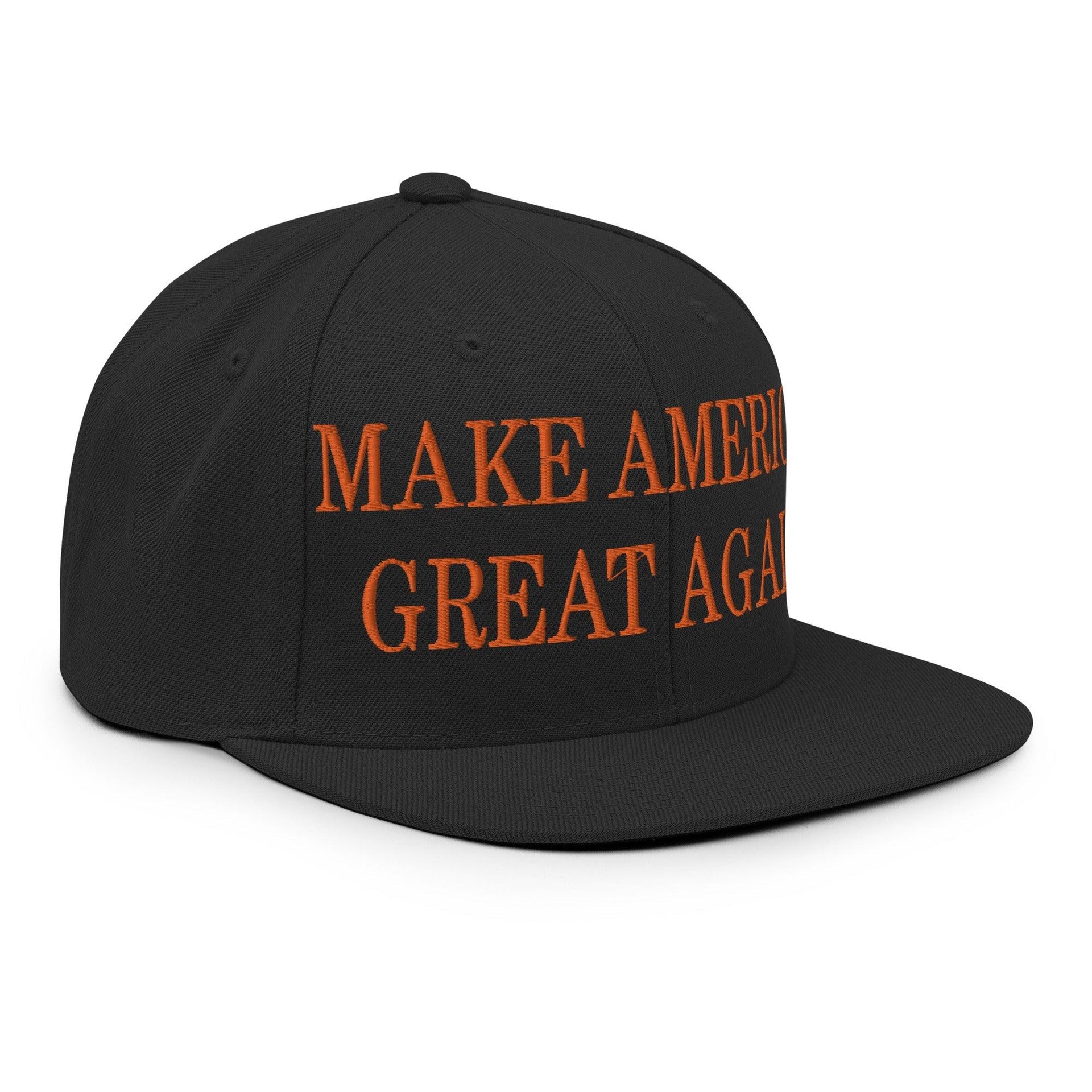 Make Us Great Again MAGA Halloween Flat Bill Brim Snapback Hat Capital Crowns Conservative Halloween LADs Make Again Snapback Hats Trump Halloween