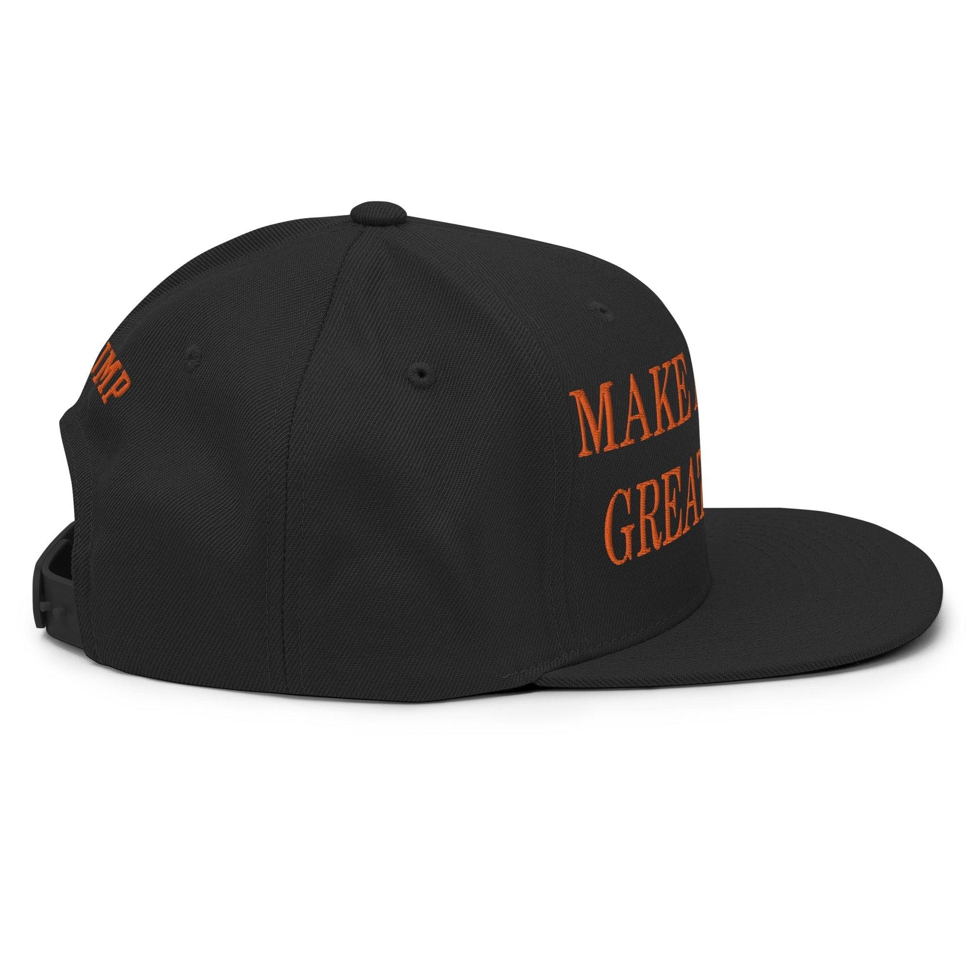 Make Us Great Again MAGA Halloween Flat Bill Brim Snapback Hat Capital Crowns Conservative Halloween LADs Make Again Snapback Hats Trump Halloween
