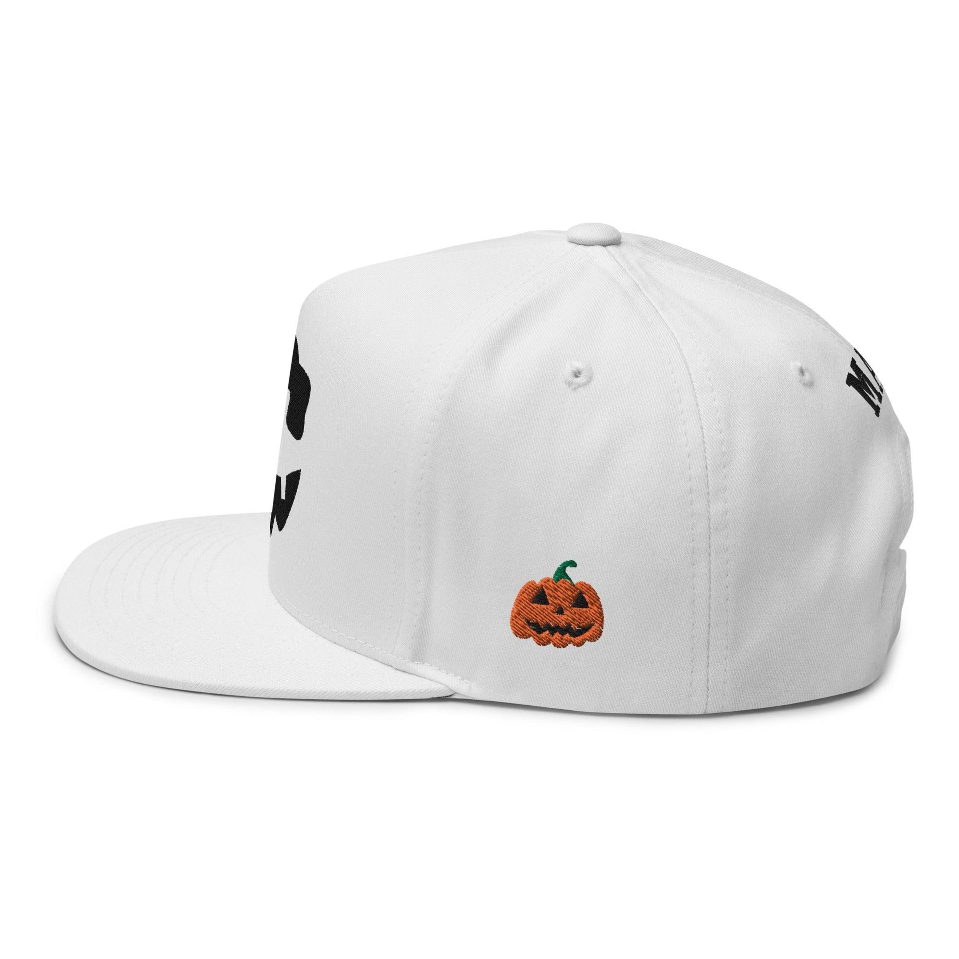 Make Us Great Again MAGA Skull Halloween Flat Bill Brim 5 Panel Snapback Hat Capital Crowns Conservative Halloween LADs Make Again Snapback Hats Trump Halloween White
