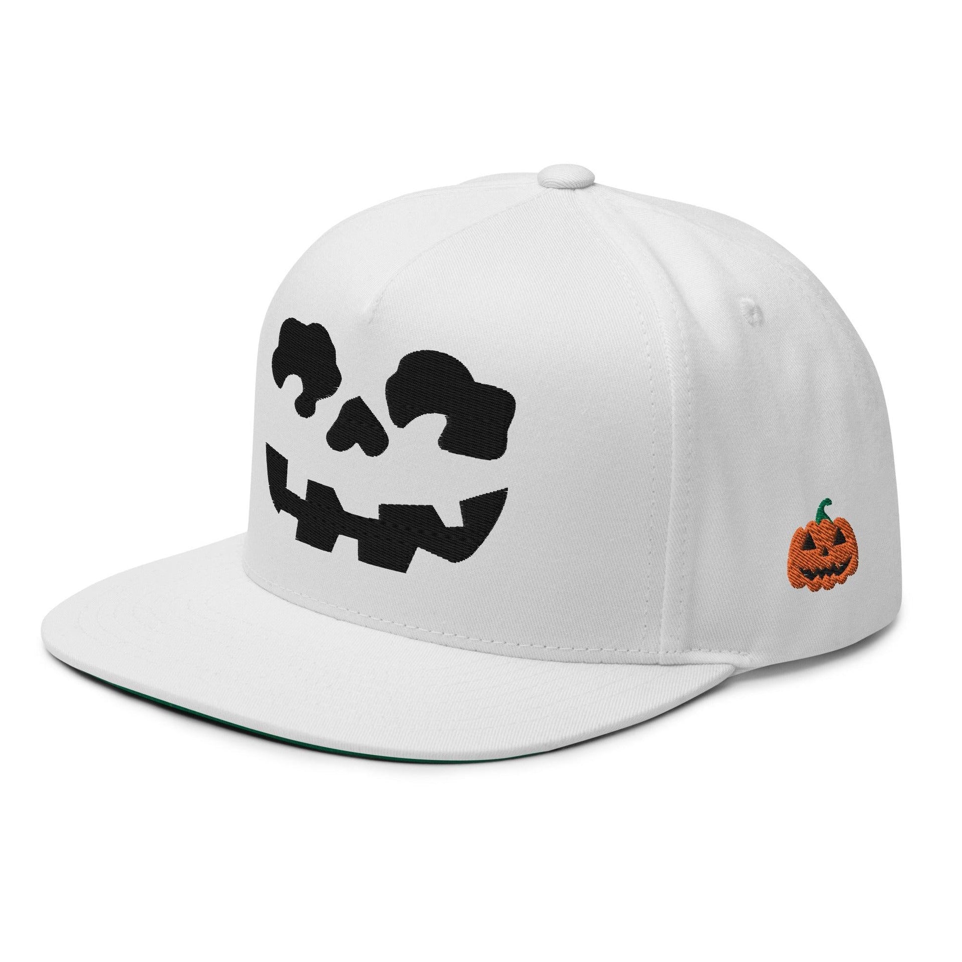 Make Us Great Again MAGA Skull Halloween Flat Bill Brim 5 Panel Snapback Hat White Capital Crowns Conservative Halloween LADs Make Again Snapback Hats Trump Halloween White