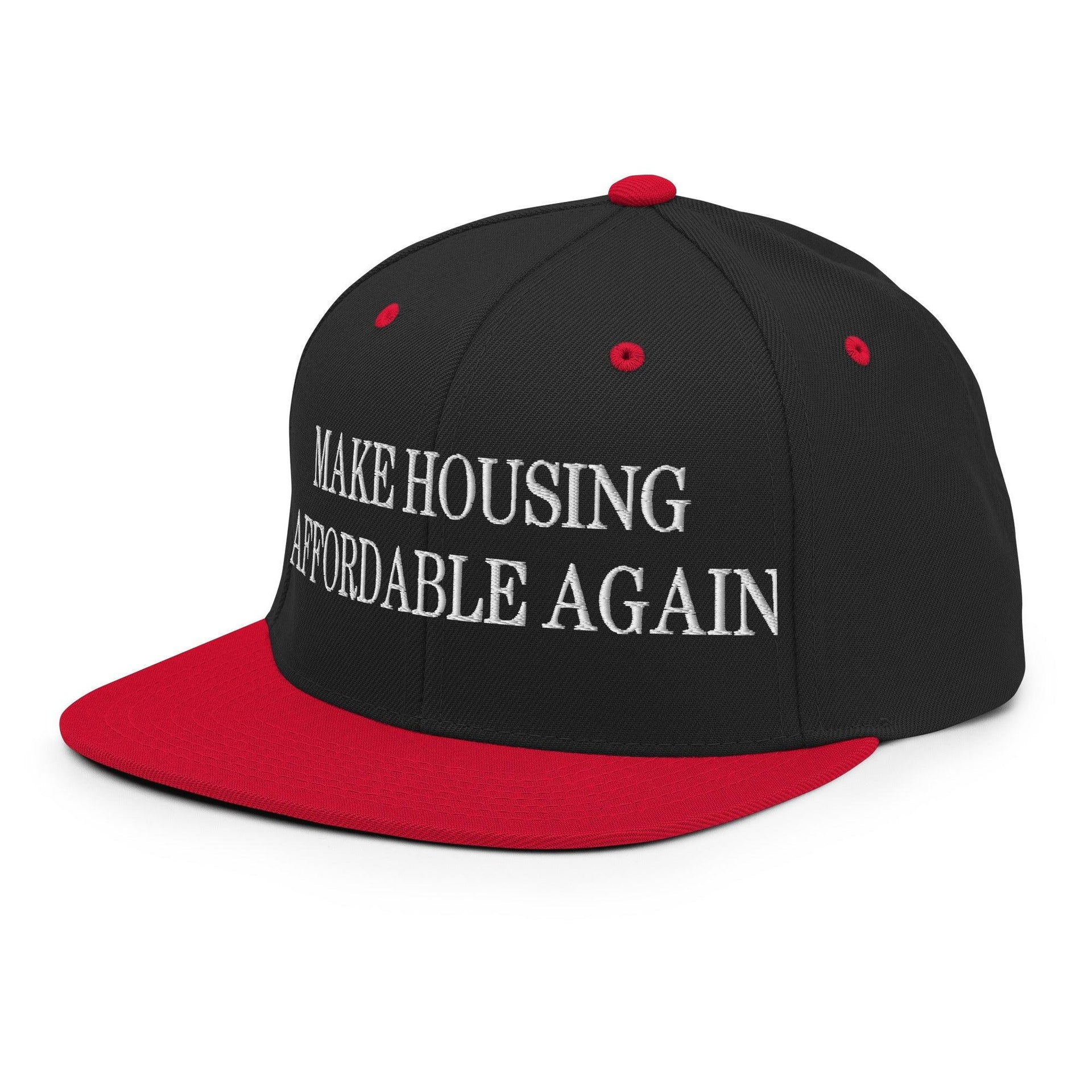 Make Housing Affordable Again Embroidered Flat Bill Brim Snapback Hat Capital Crowns Make Again