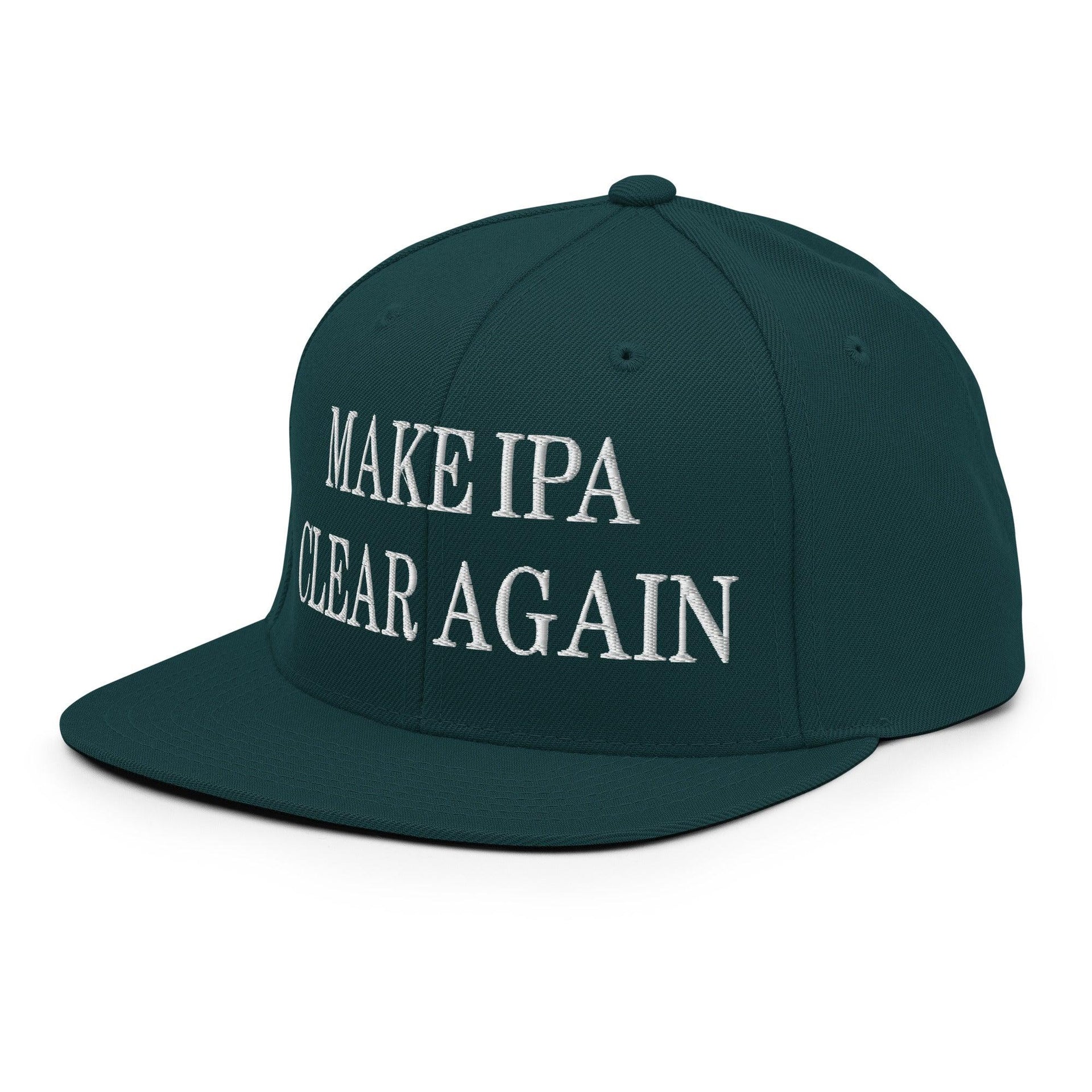 Make IPA Clear Again Embroidered Flat Bill Brim Snapback Hat Capital Crowns Make Again Snapback Hats