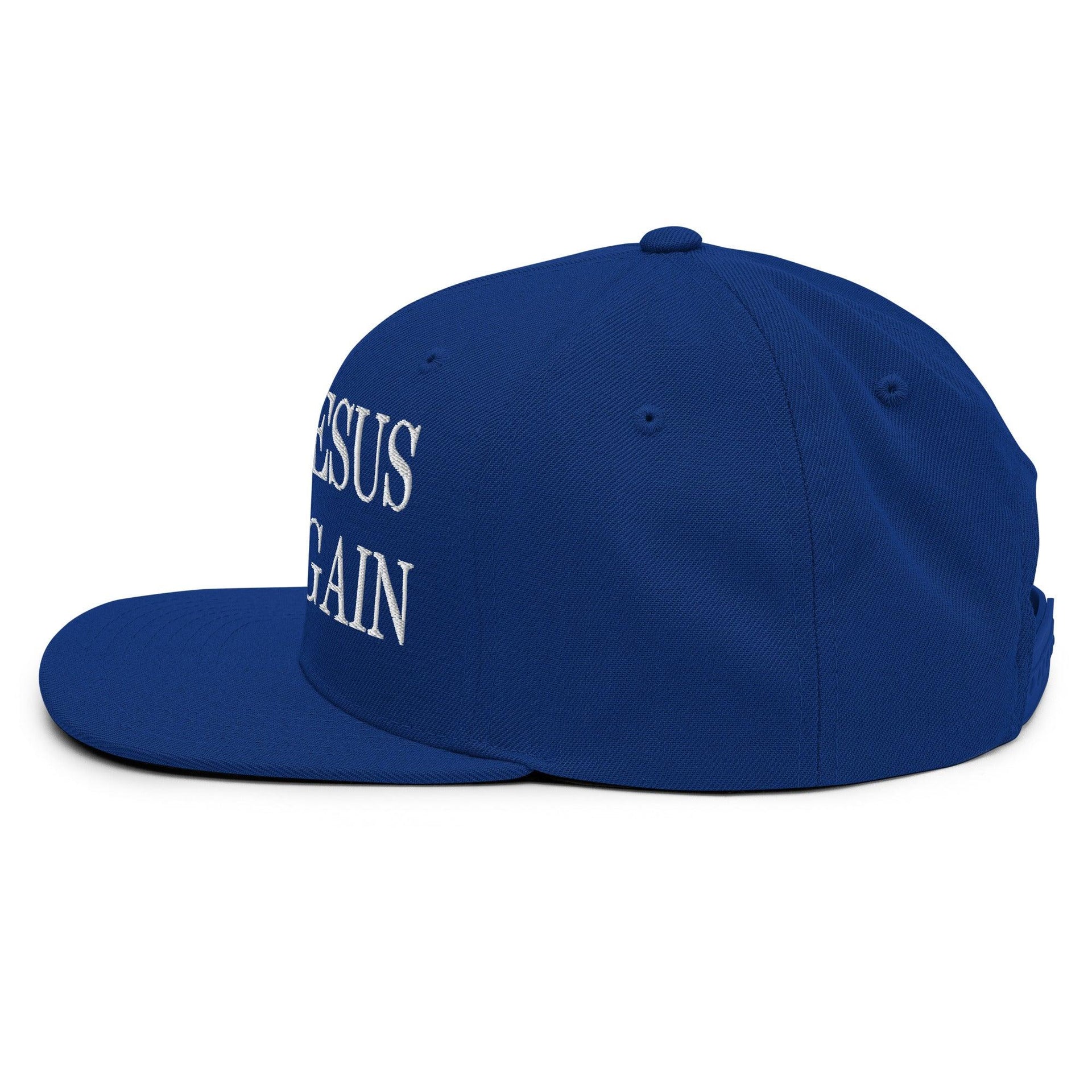 Make Jesus First Again Embroidered Flat Bill Brim Snapback Hat Capital Crowns LADs Religious Snapback Hats