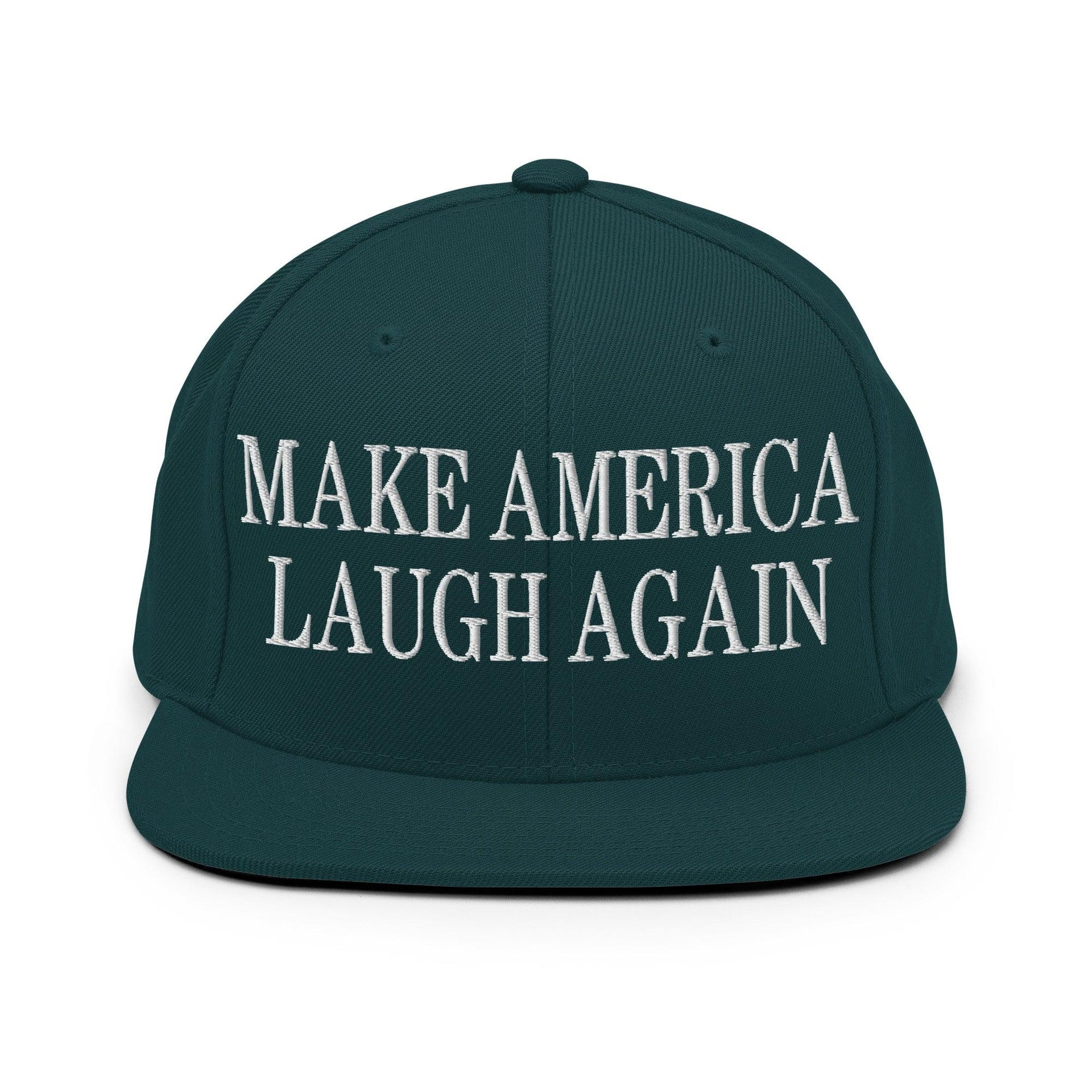 Make Us Laugh Again Flat Bill Brim Snapback Hat Spruce Capital Crowns LADs Liberal Make Again Snapback Hats