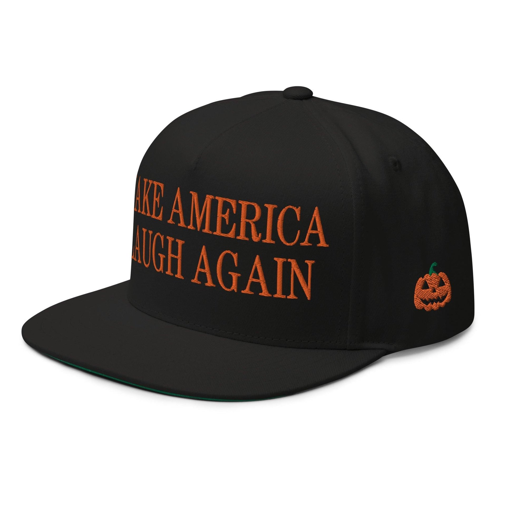Make Us Laugh Again MALA Halloween Embroidered Flat Bill Brim 5 Panel Snapback Hat Capital Crowns Harris Halloween LADs Liberal Make Again Snapback Hats