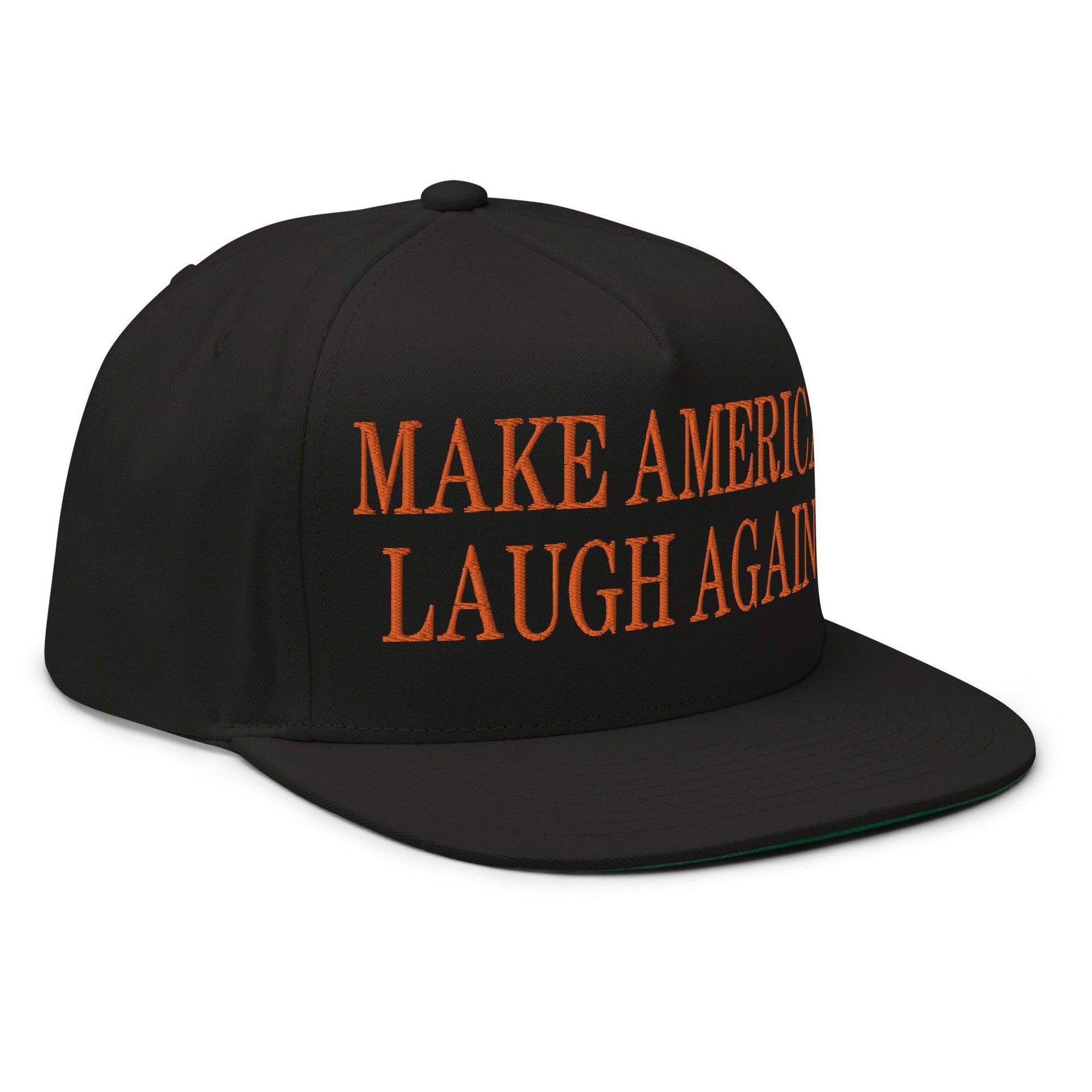 Make Us Laugh Again MALA Halloween Embroidered Flat Bill Brim 5 Panel Snapback Hat Capital Crowns Harris Halloween LADs Liberal Make Again Snapback Hats
