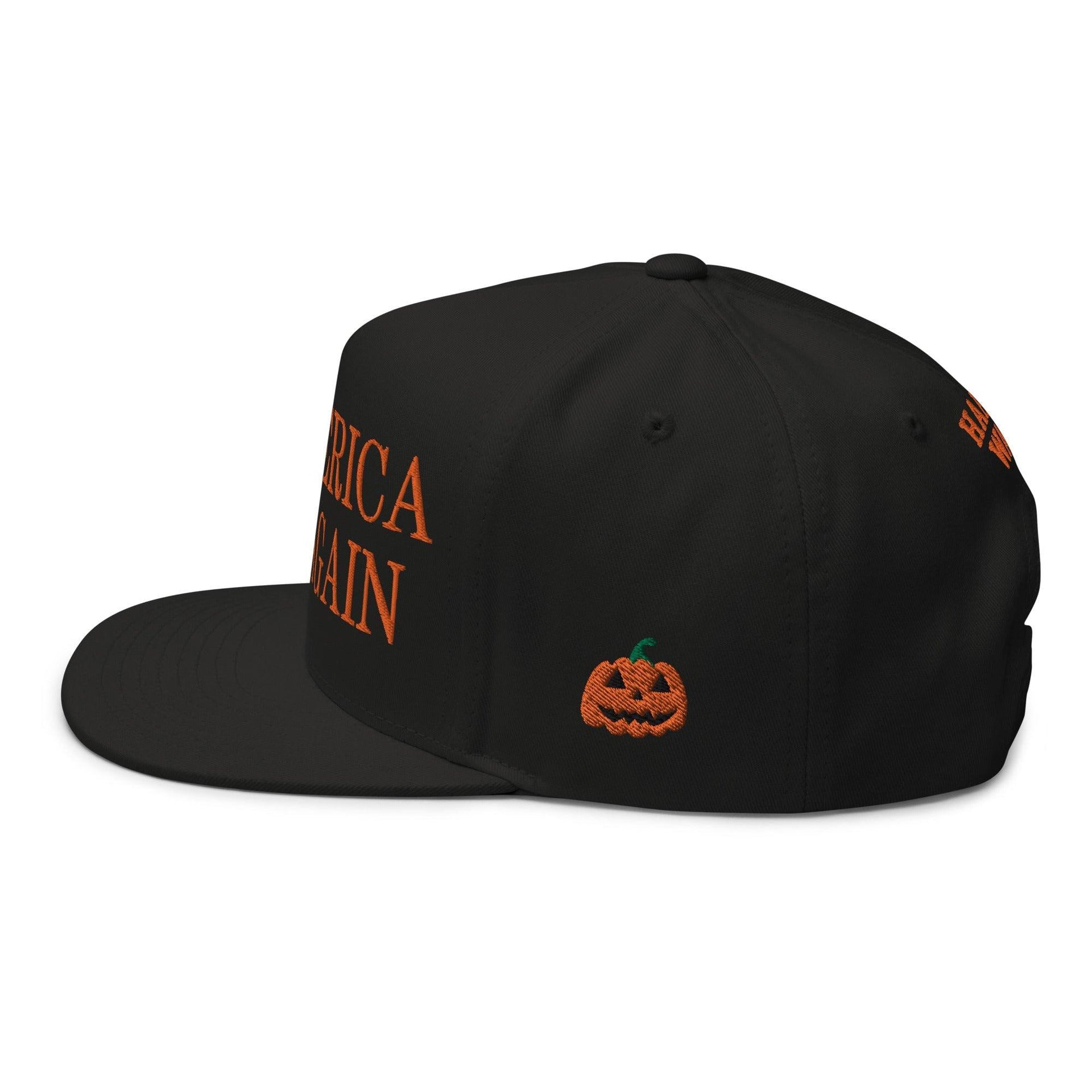 Make Us Laugh Again MALA Halloween Embroidered Flat Bill Brim 5 Panel Snapback Hat Capital Crowns Harris Halloween LADs Liberal Make Again Snapback Hats