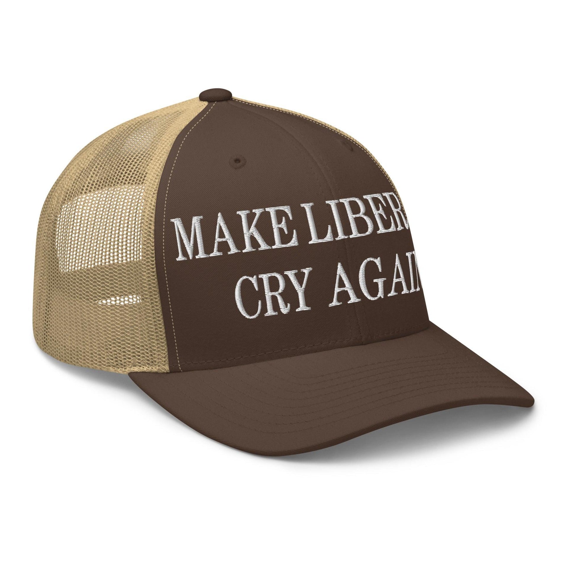 Make Liberals Cry Again Embroidered Mesh Trucker Hat Capital Crowns LADs Make Again Trucker Hats