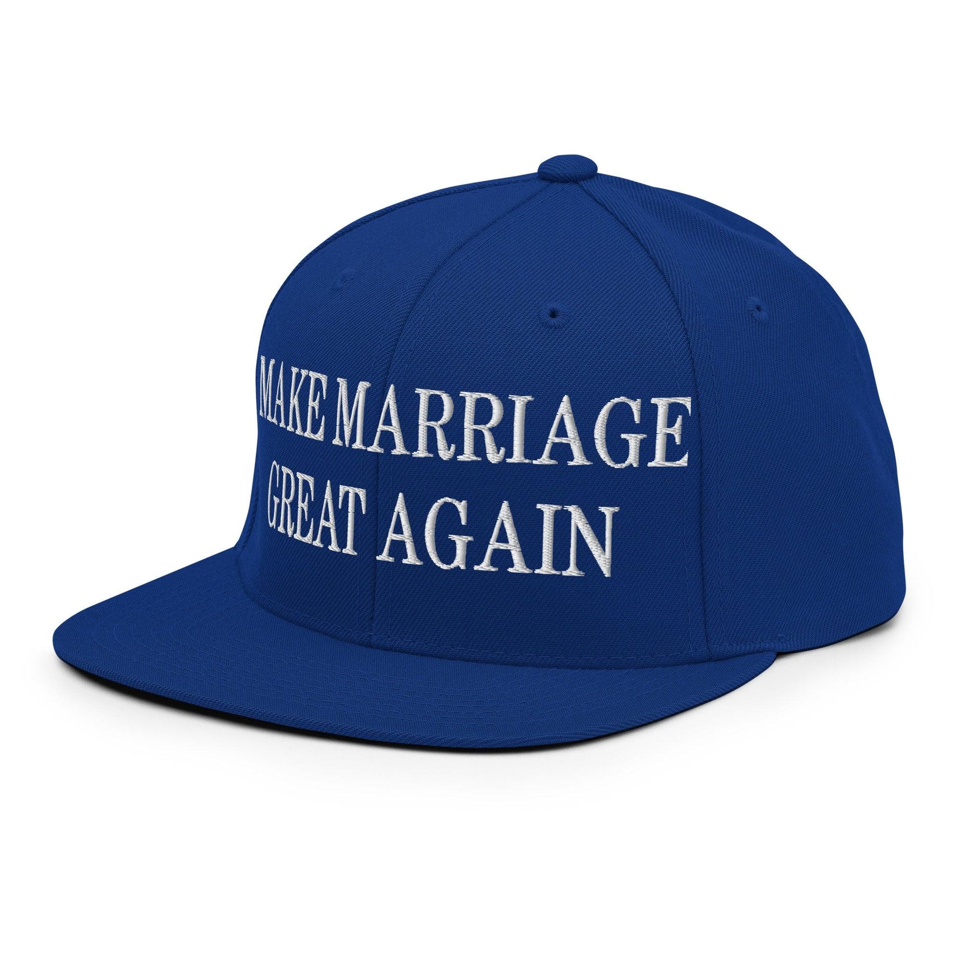 Make Marriage Great Again Embroidered Flat Bill Brim Snapback Hat Capital Crowns LADs Make Again Snapback Hats