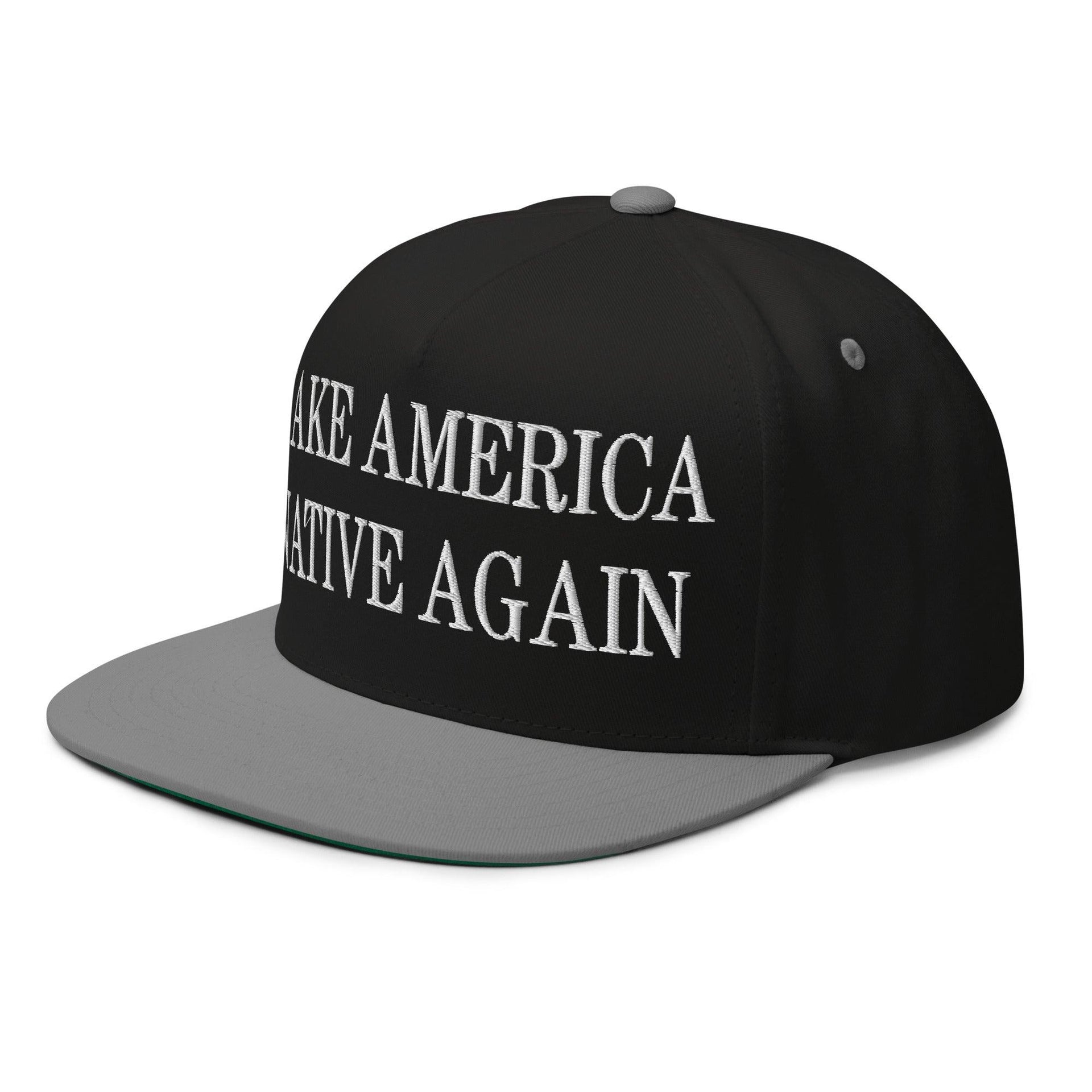 Make Us Native Again Embroidered 5 Panel Flat Bill Brim Snapback Hat Capital Crowns LADs Make Again Snapback Hats