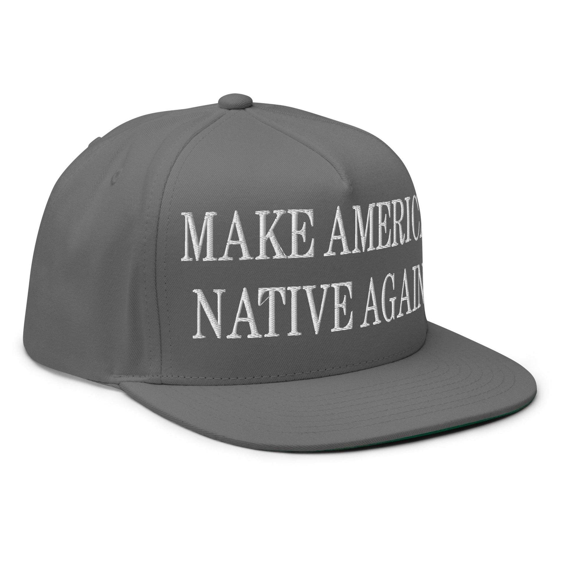 Make Us Native Again Embroidered 5 Panel Flat Bill Brim Snapback Hat Capital Crowns LADs Make Again Snapback Hats