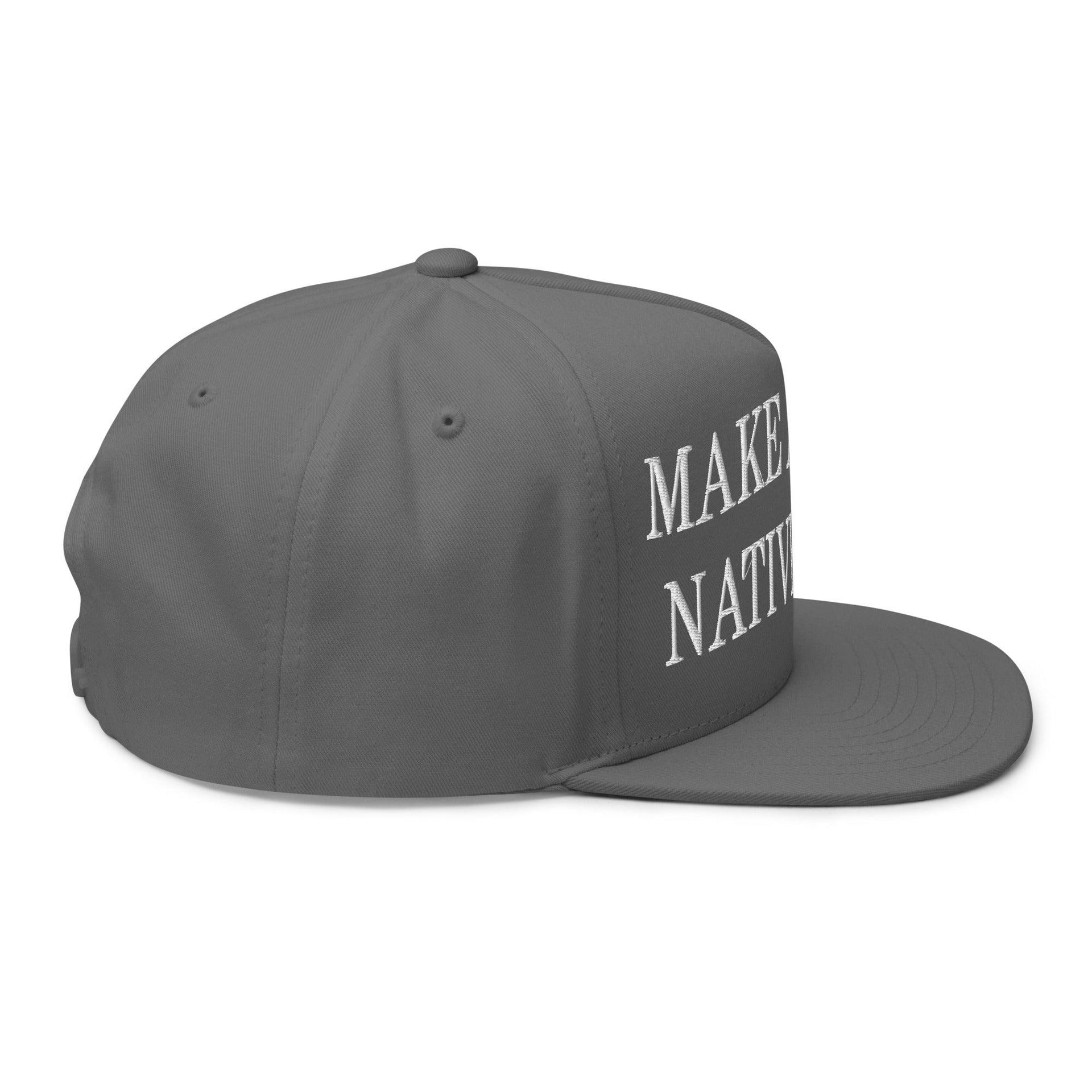 Make Us Native Again Embroidered 5 Panel Flat Bill Brim Snapback Hat Capital Crowns LADs Make Again Snapback Hats