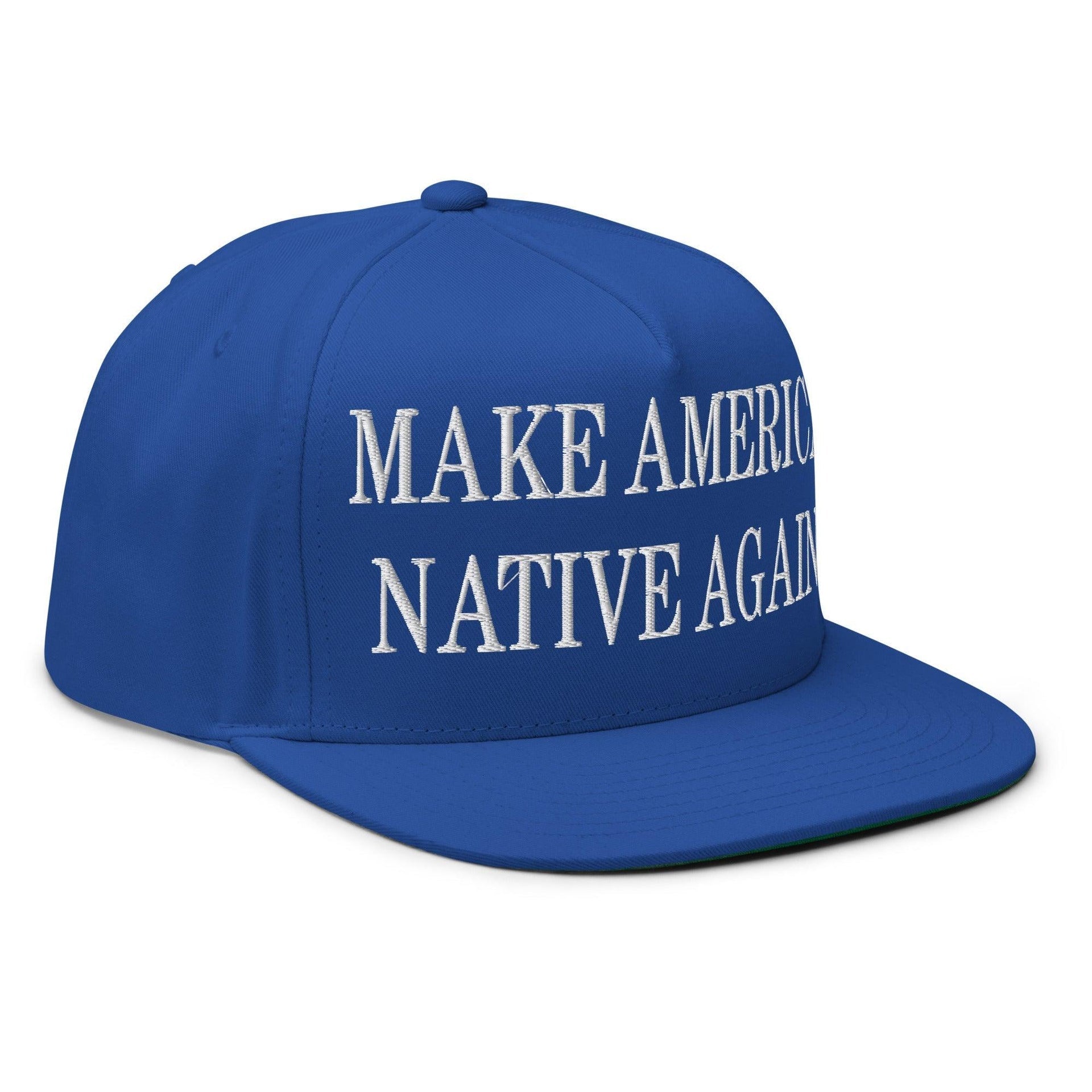 Make Us Native Again Embroidered 5 Panel Flat Bill Brim Snapback Hat Capital Crowns LADs Make Again Snapback Hats