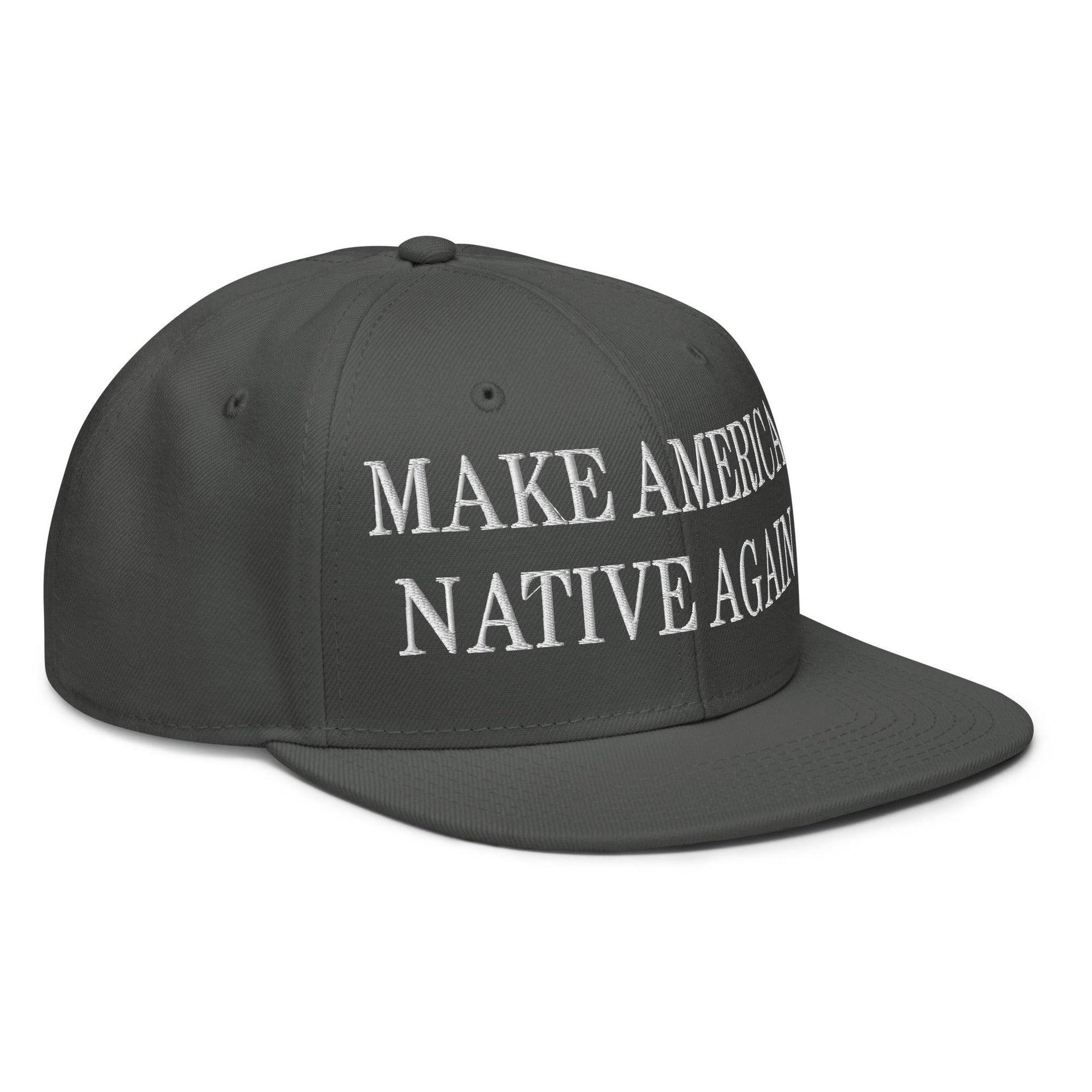 Make Us Native Again Embroidered Flat Brim Bill Snapback Hat Capital Crowns LADs Make Again Snapback Hats