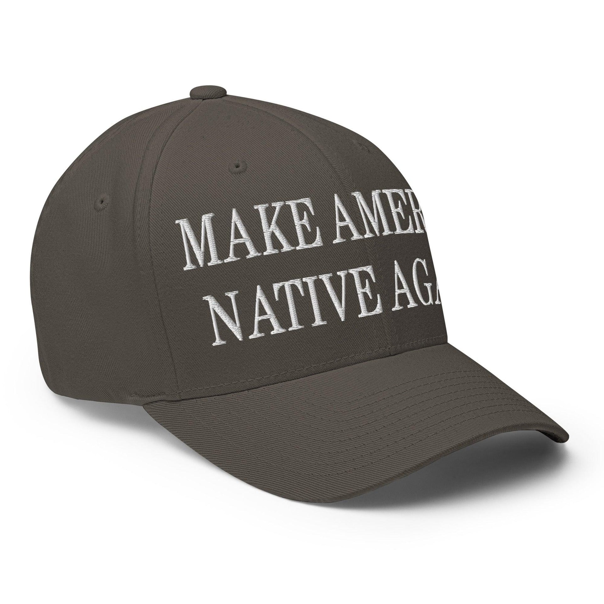Make Us Native Again Embroidered Stretch Fit Baseball Hat Capital Crowns Make Again Stretch Fit