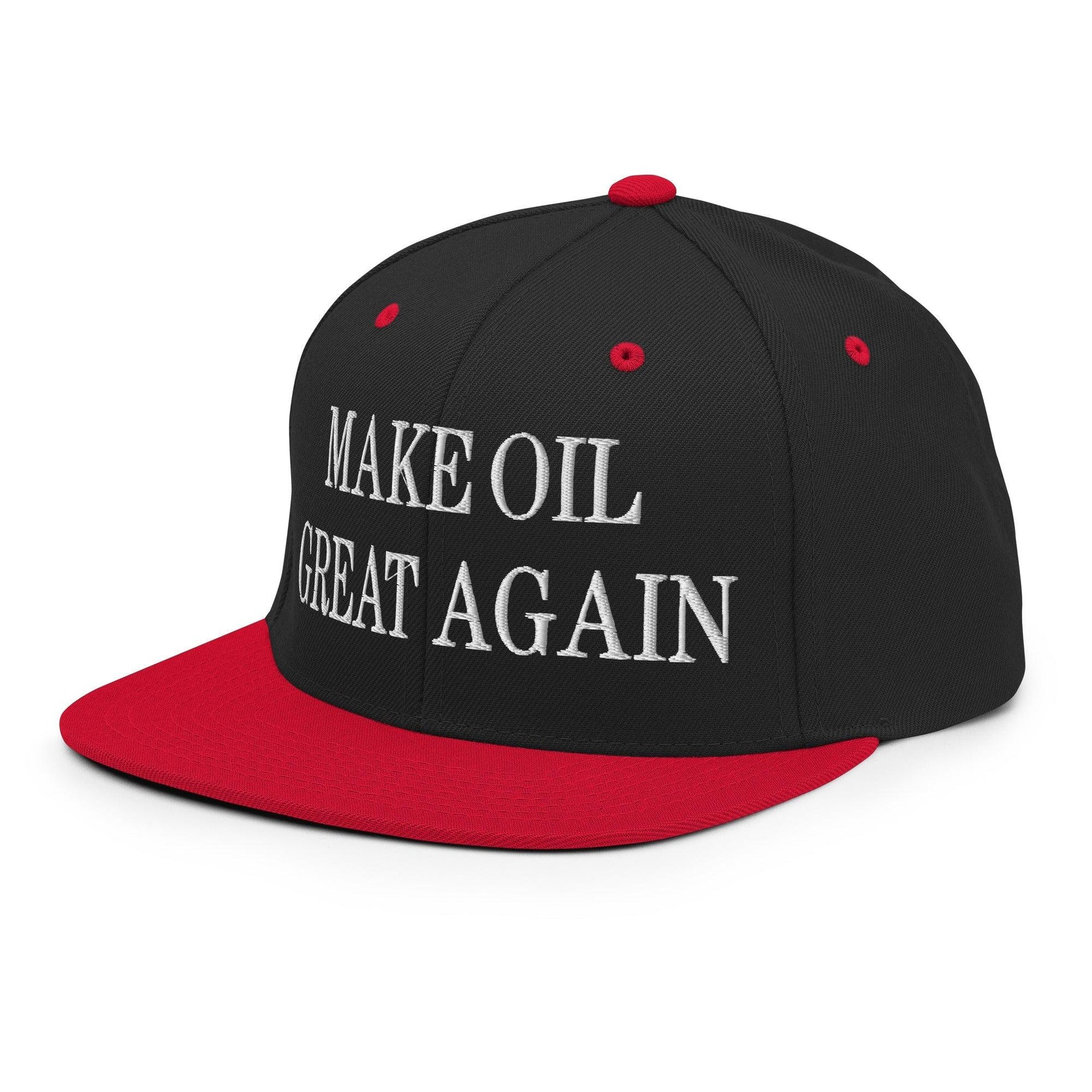 Make Oil Great Again Embroidered Flat Bill Brim Snapback Hat Capital Crowns LADs Make Again