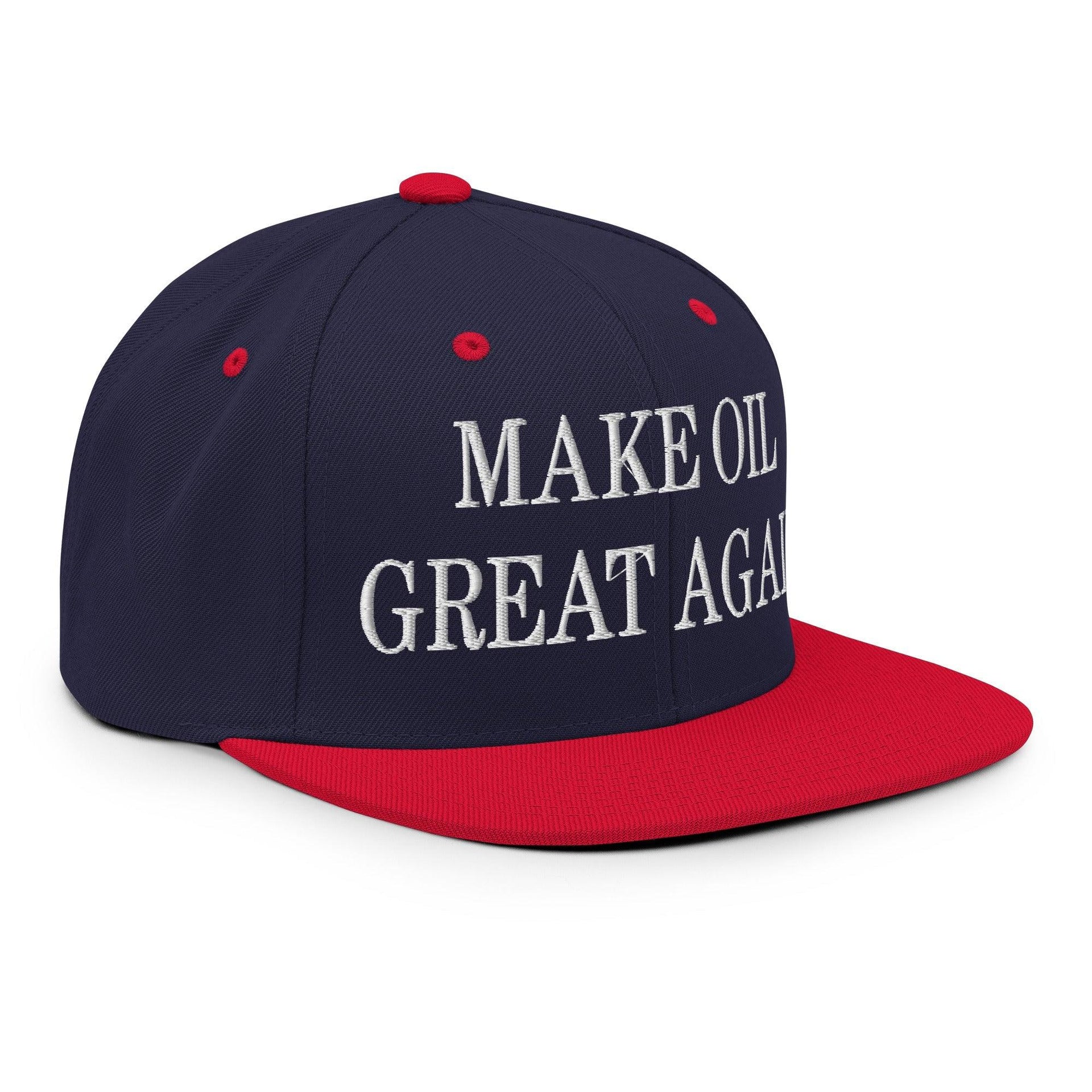 Make Oil Great Again Embroidered Flat Bill Brim Snapback Hat Capital Crowns LADs Make Again