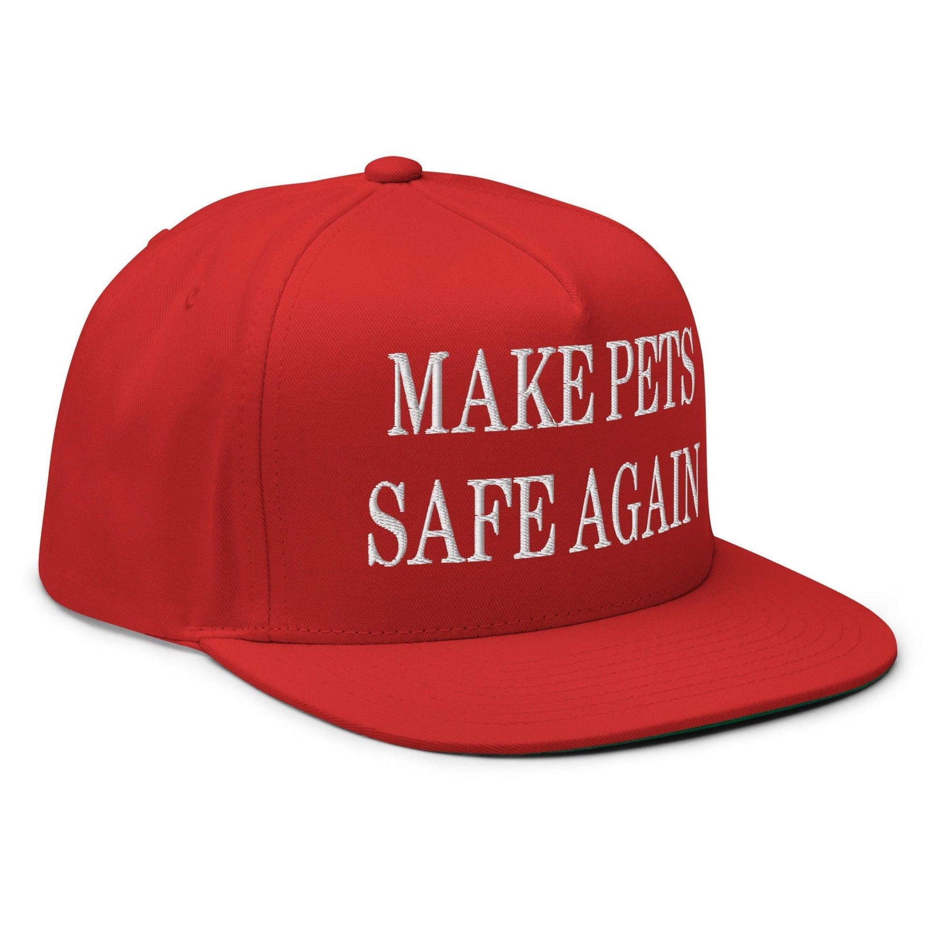 Make Pets Safe Again Embroidered 5 Panel Flat Bill Brim Snapback Hat Capital Crowns Make Again Snapback Hats