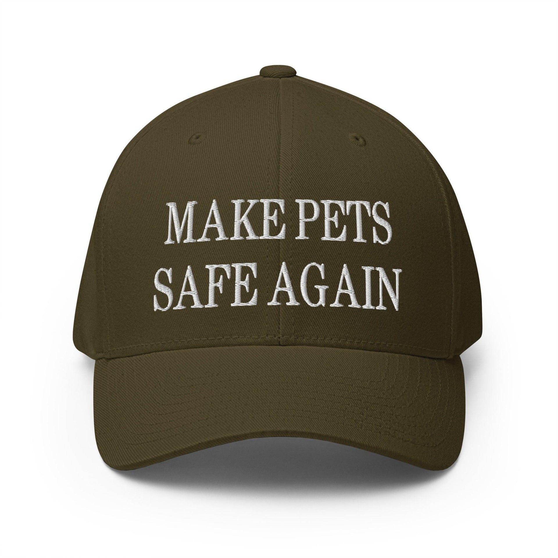 Make Pets Safe Again Embroidered Stretch Fit Baseball Hat Olive Capital Crowns Make Again Stretch Fit