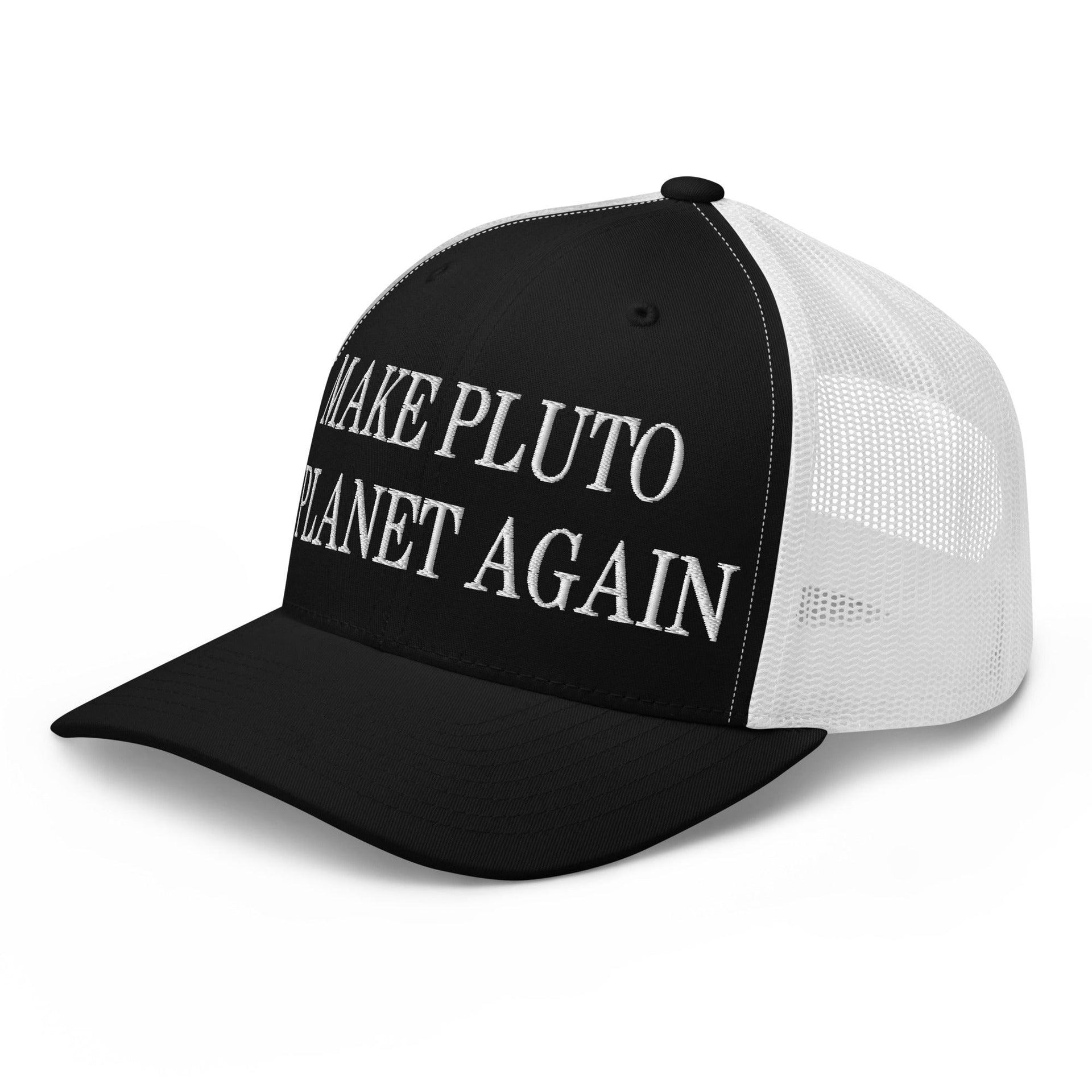 Make Pluto a Planet Again Embroidered Mesh Trucker Hat Capital Crowns Make Again Trucker Hats