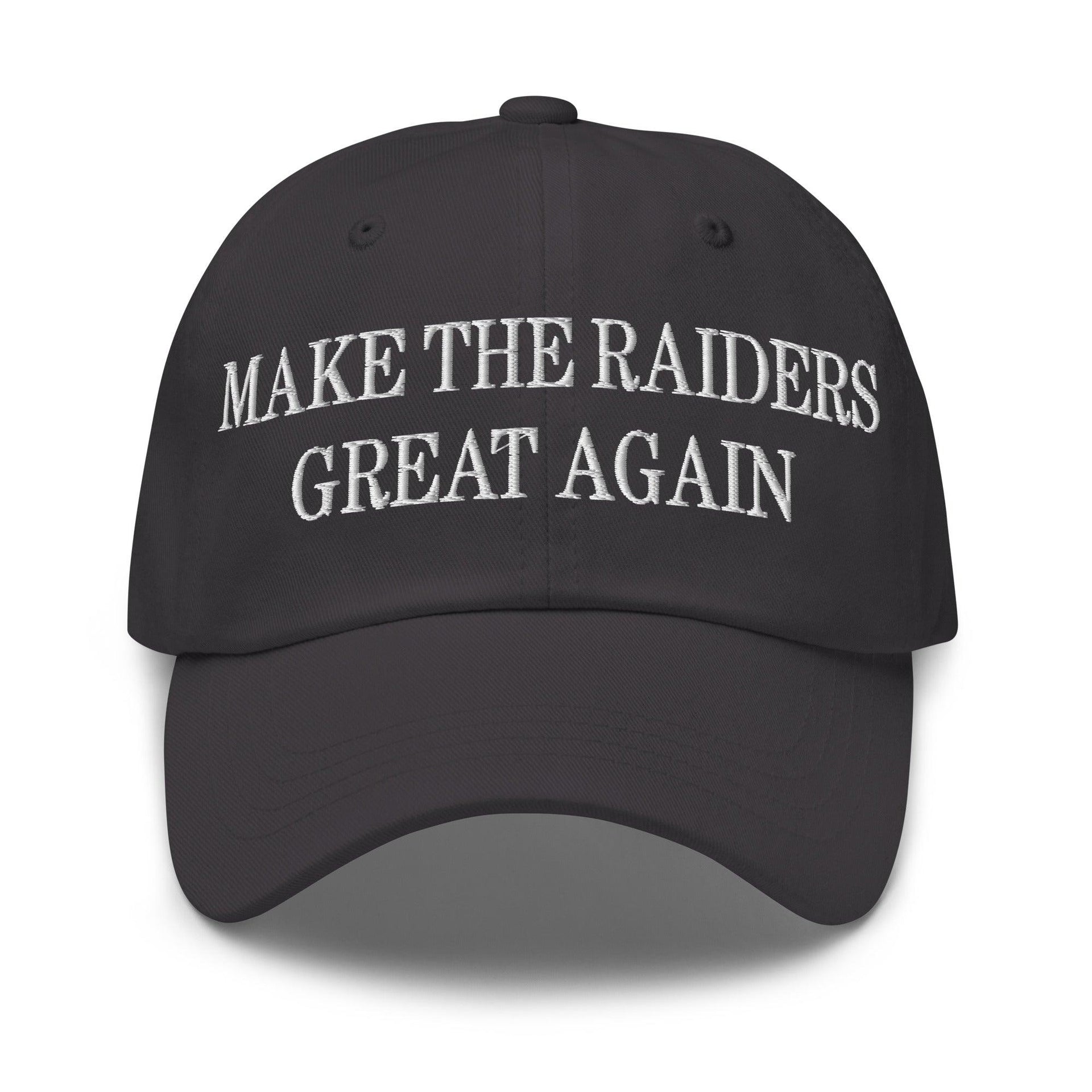 Make the Raiders Great Again Embroidered Dad Hat Dark Grey Capital Crowns Dad Hats Football Make Again
