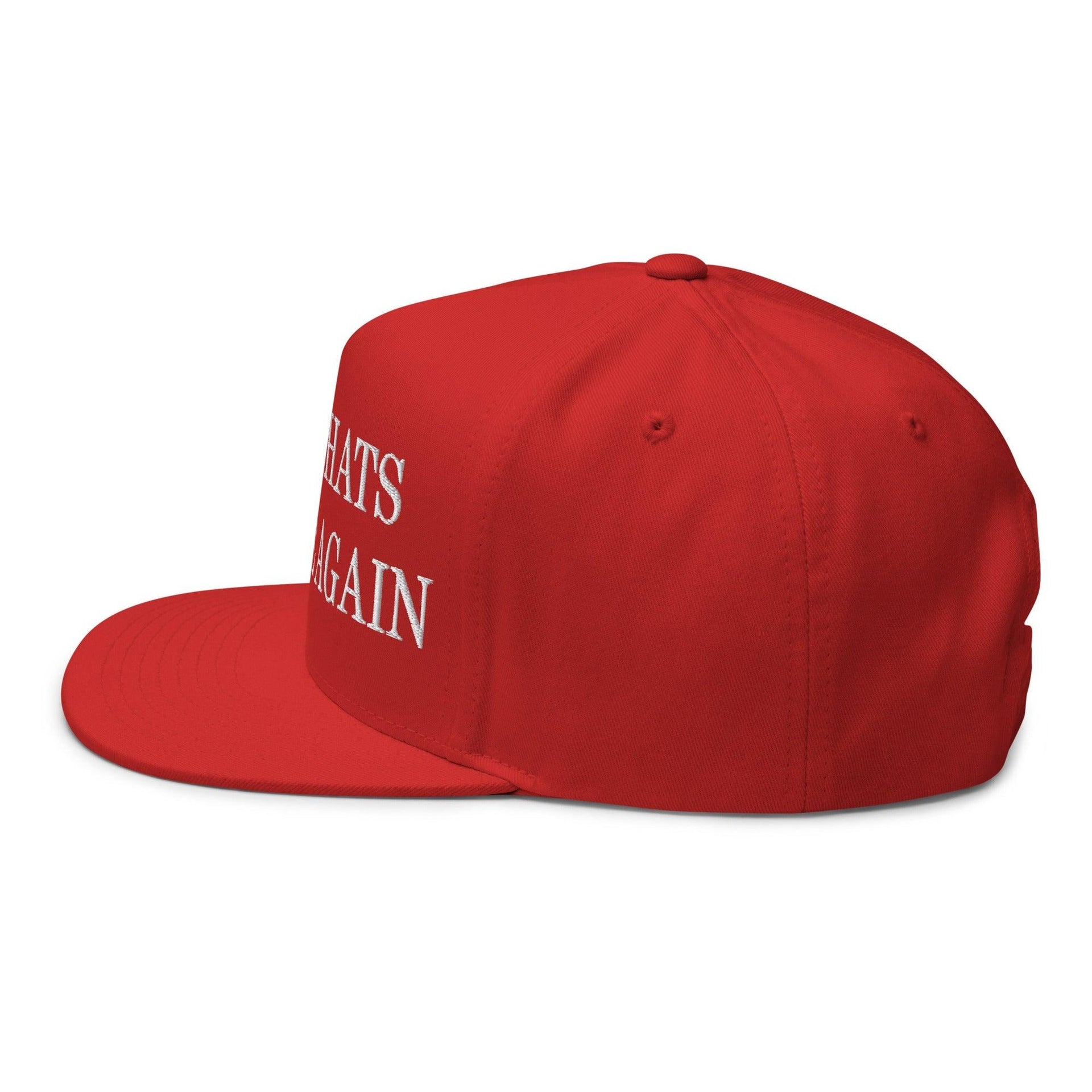 Make Red Hats Wearable Again Embroidered 5 Panel Flat Bill Brim Snapback Hat Capital Crowns LADs Make Again