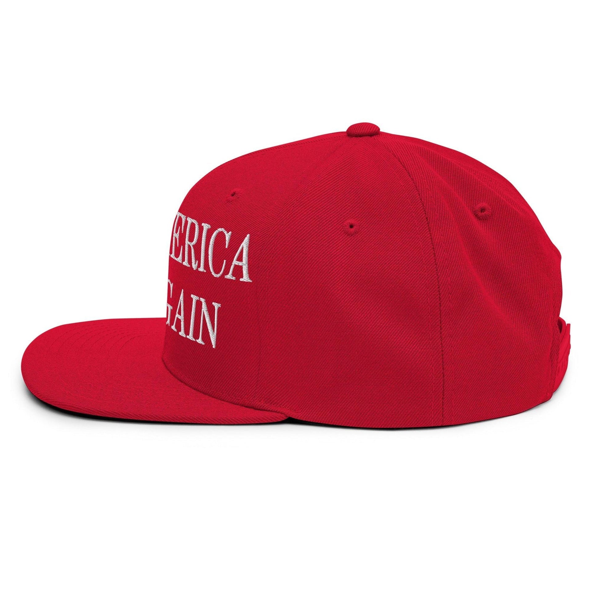 Make Us Send Again Embroidered Flat Bill Brim Snapback Hat Capital Crowns Make Again