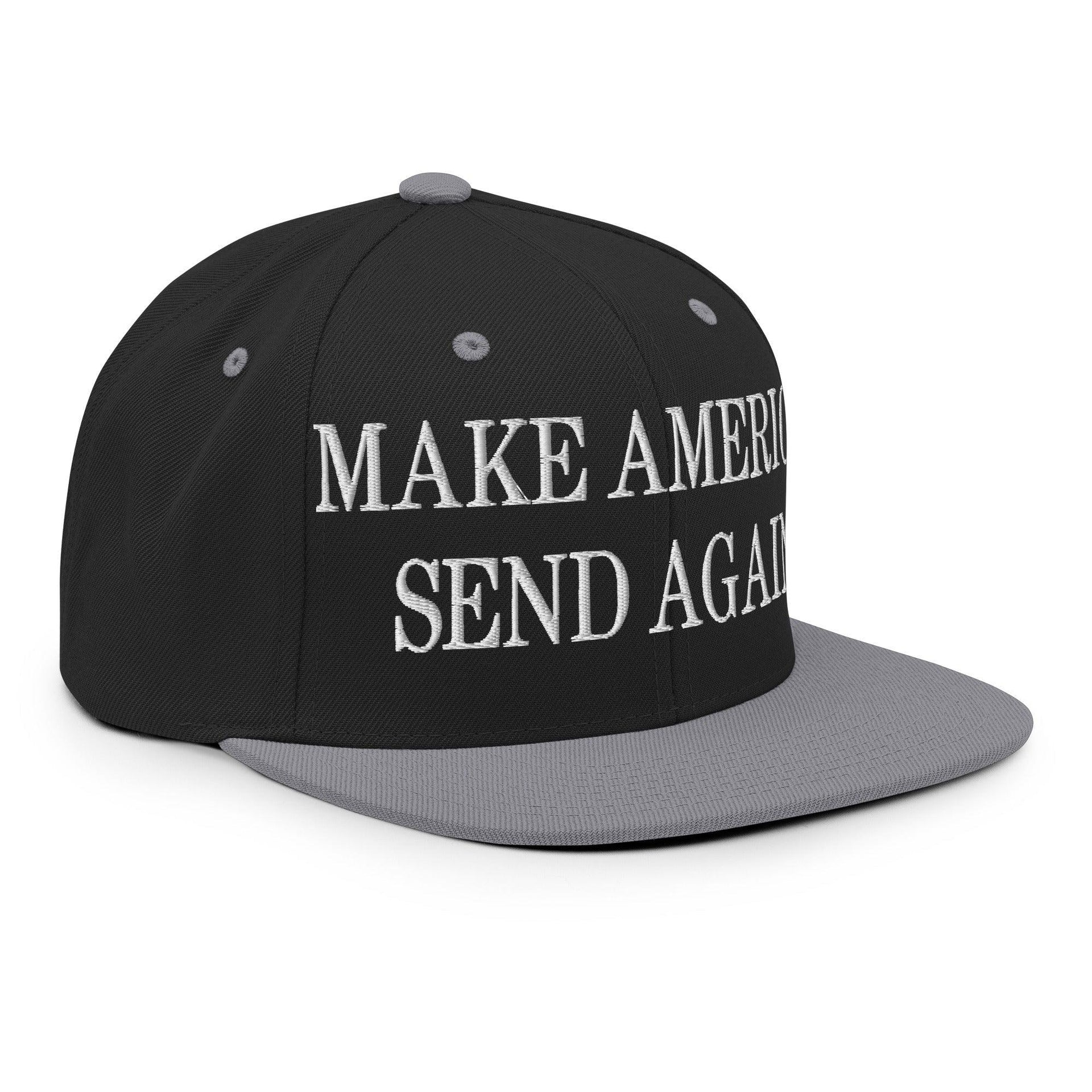 Make Us Send Again Embroidered Flat Bill Brim Snapback Hat Capital Crowns Make Again