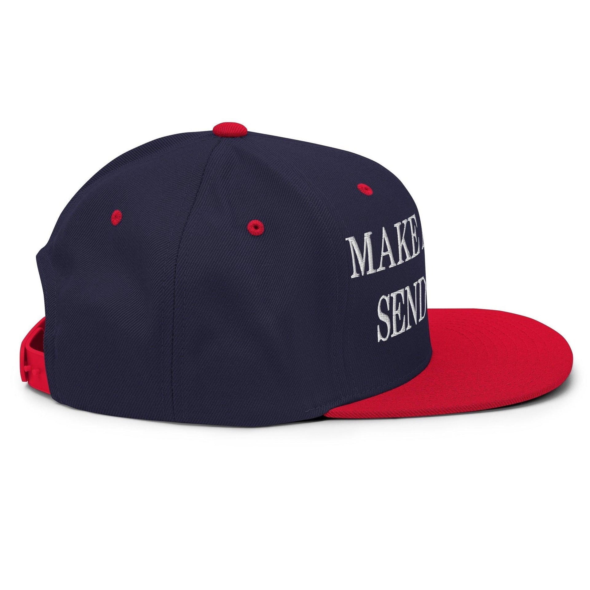 Make Us Send Again Embroidered Flat Bill Brim Snapback Hat Capital Crowns Make Again