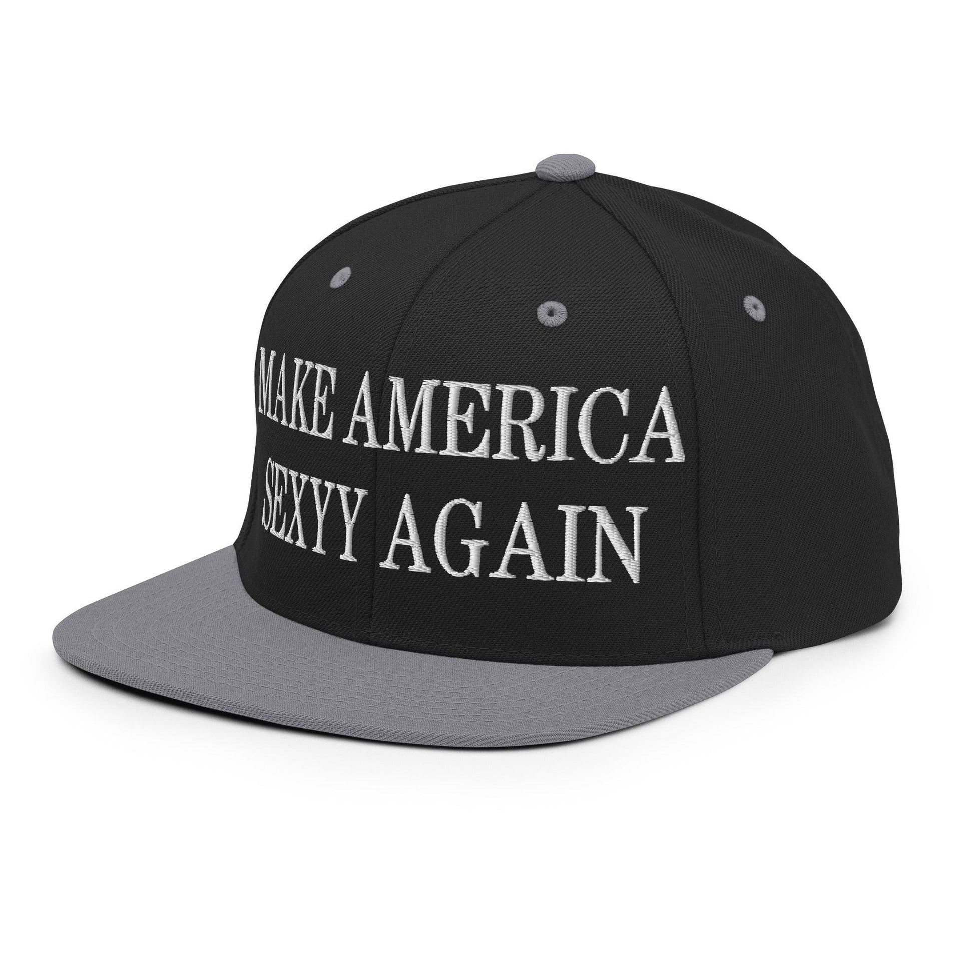 Make Us Sexyy Again Embroidered Flat Bill Brim Snapback Hat Capital Crowns Make Again