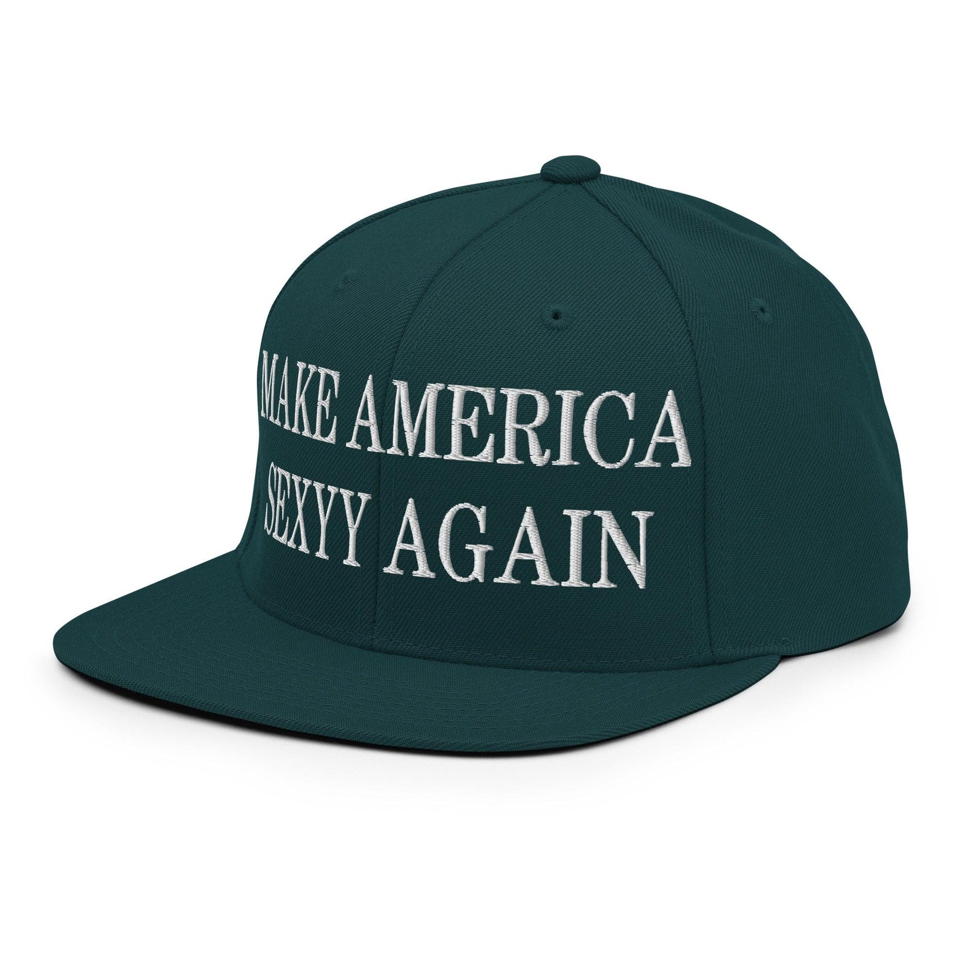 Make Us Sexyy Again Embroidered Flat Bill Brim Snapback Hat Capital Crowns Make Again