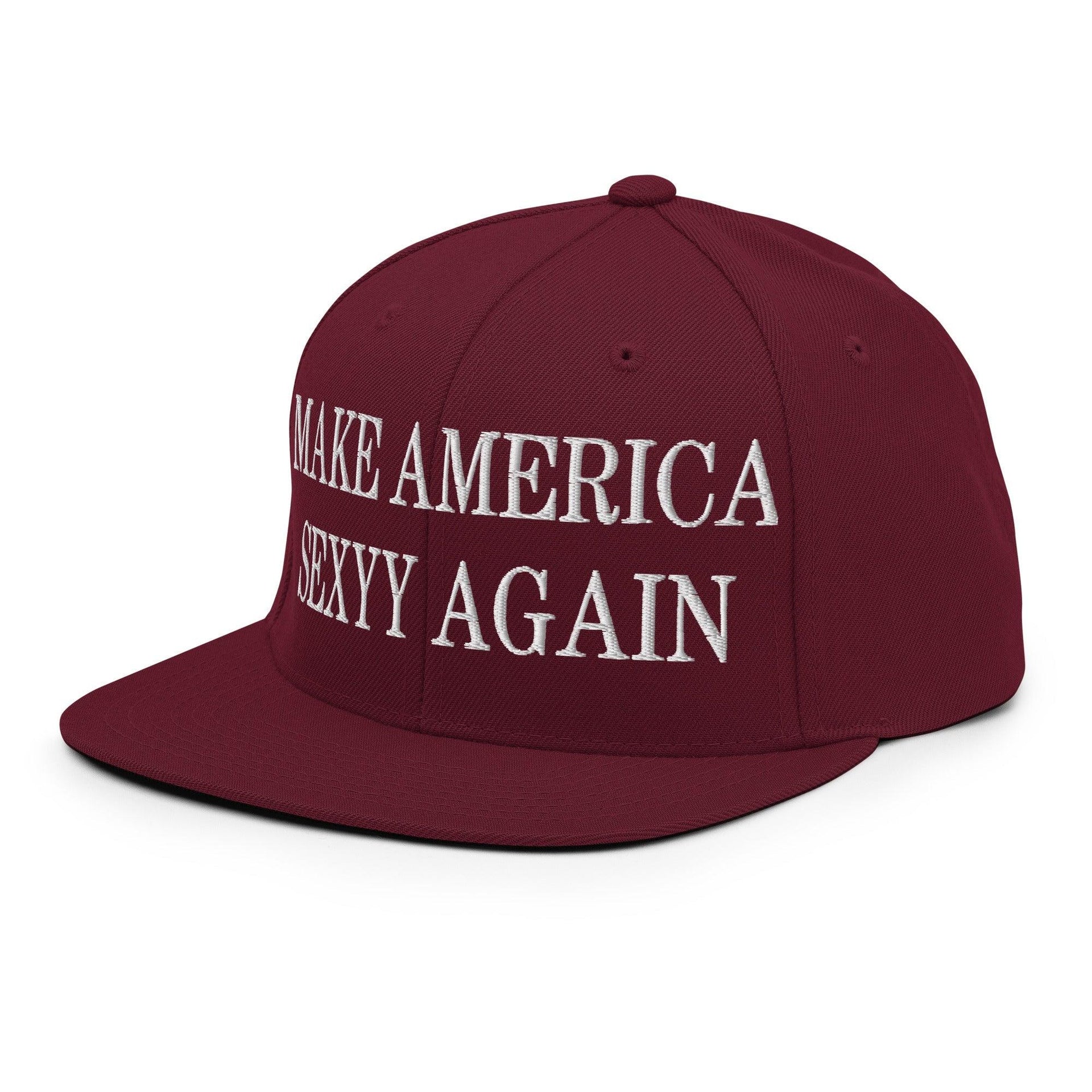 Make Us Sexyy Again Embroidered Flat Bill Brim Snapback Hat Capital Crowns Make Again