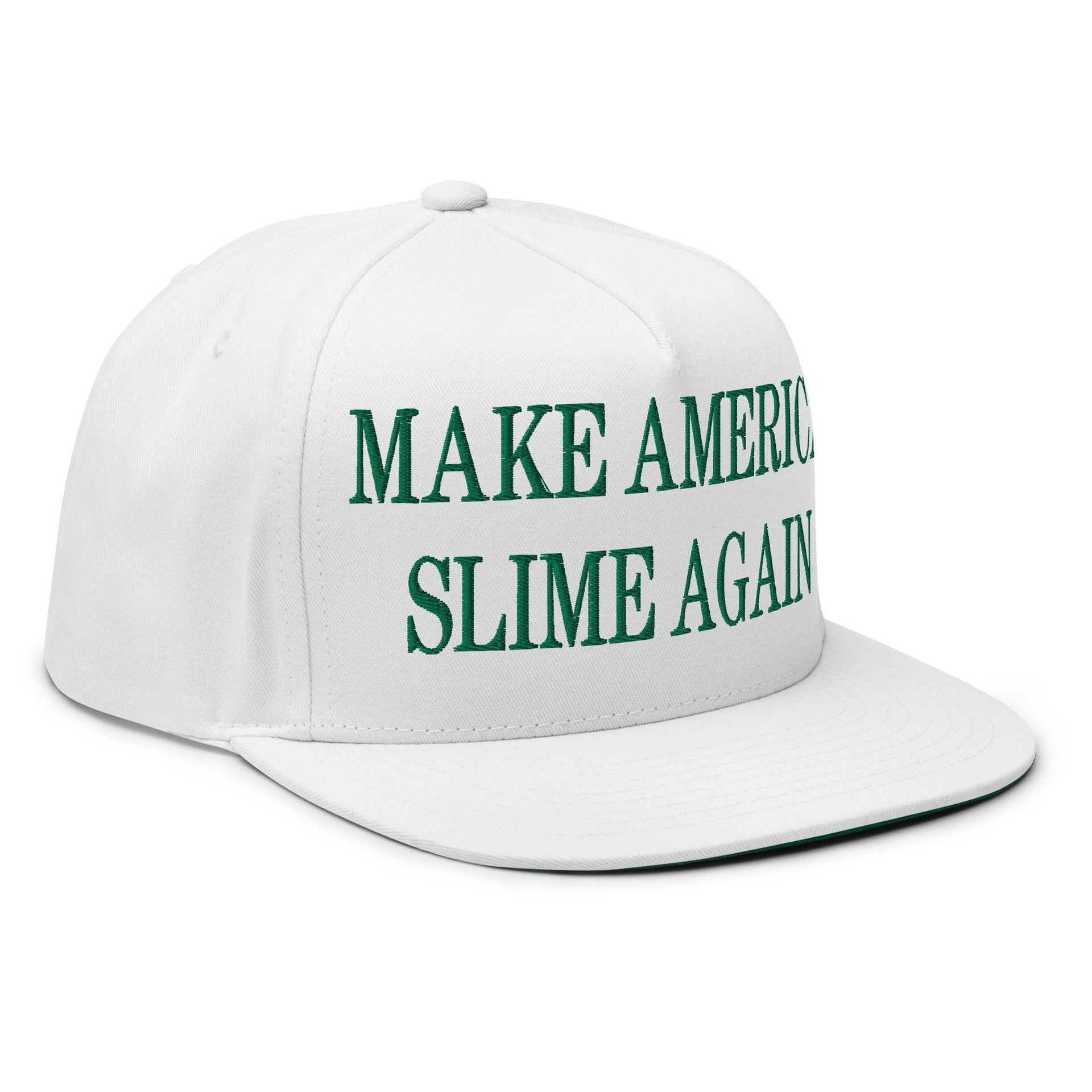 Make Us Slime Again Embroidered 5 Panel Flat Bill Brim Snapback Hat Capital Crowns Make Again