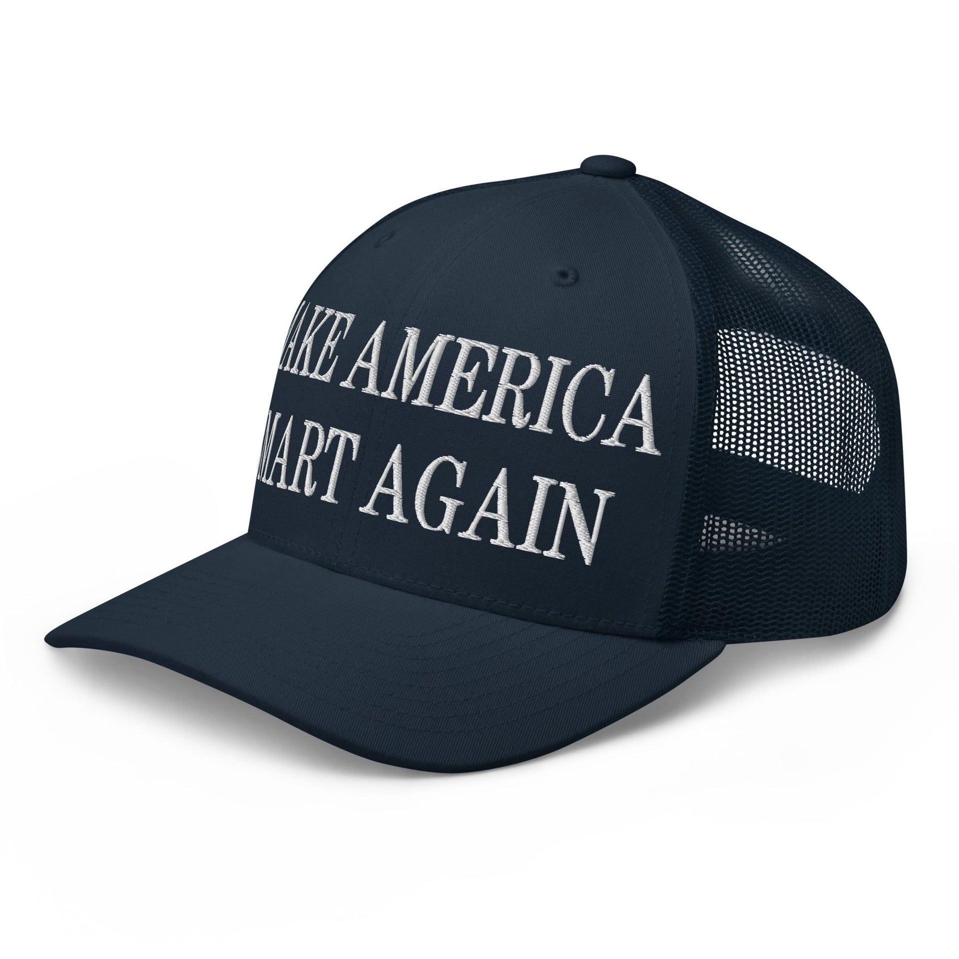 Make Us Smart Again Embroidered Mesh Trucker Hat Capital Crowns Make Again Trucker Hats