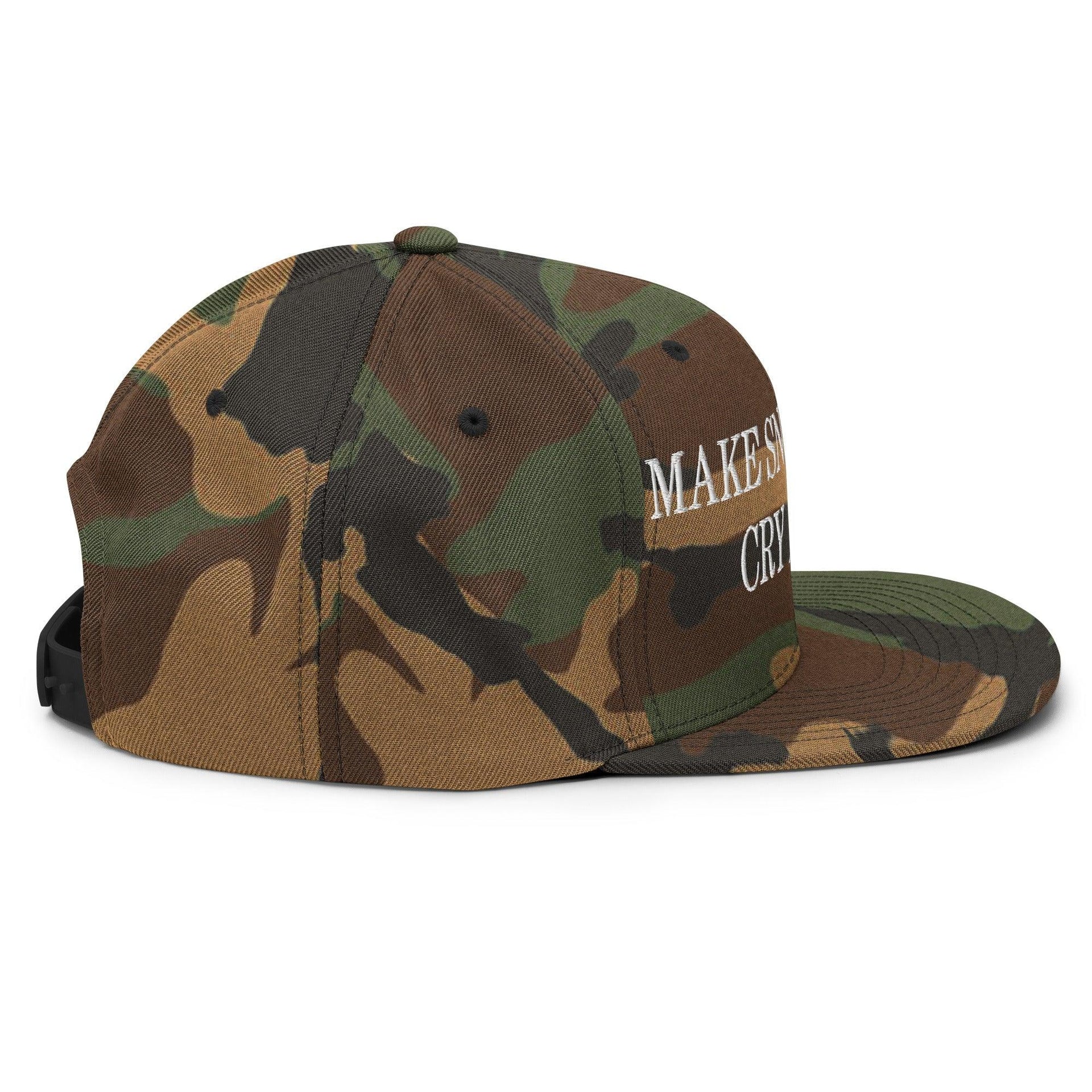 Make Snowflakes Cry Again Embroidered Flat Bill Brim Snapback Hat Capital Crowns Make Again