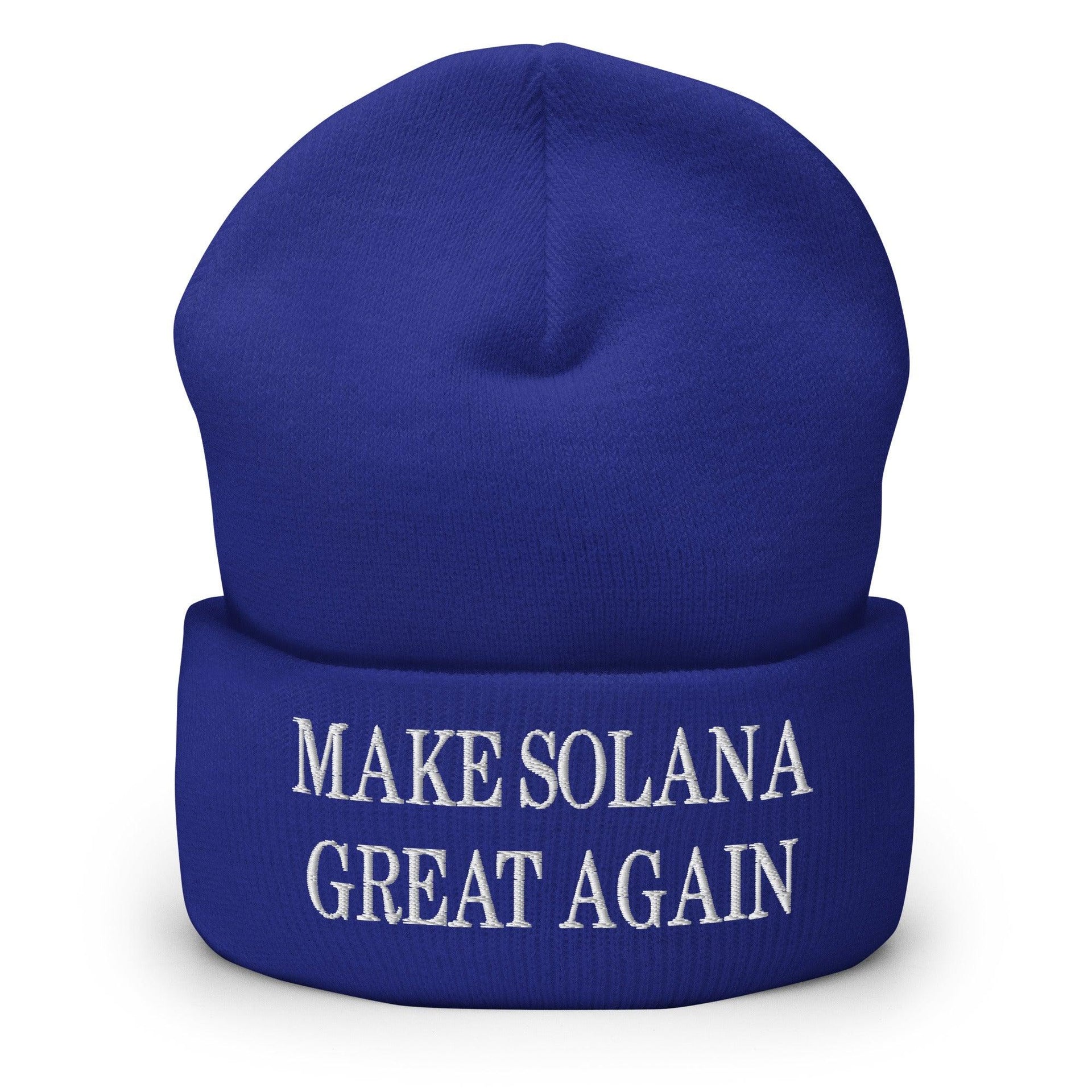 Make Solana Great Again Embroidered Cuffed Knit Beanie Royal Beanies Capital Crowns Crypto Make Again