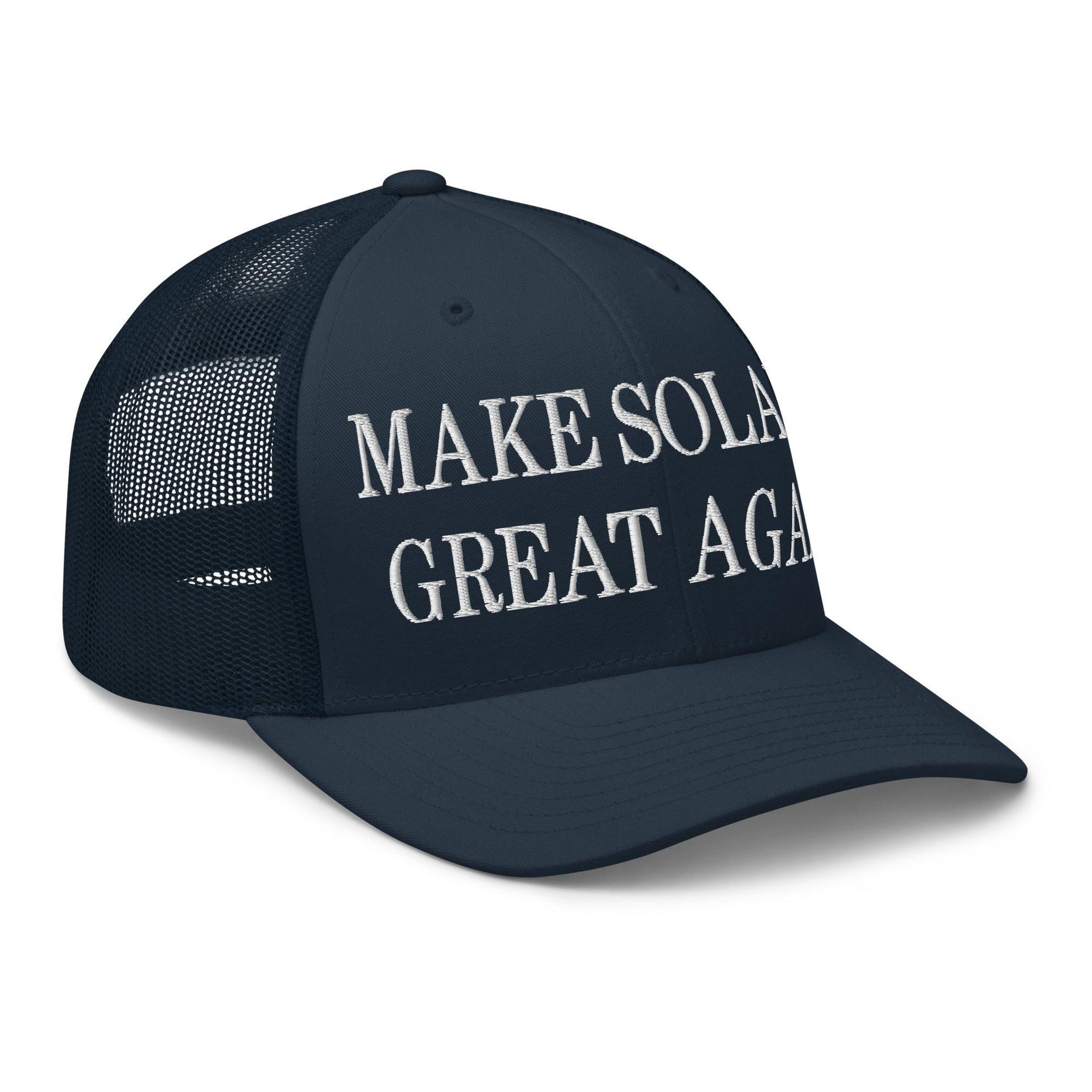 Make Solana Great Again Embroidered Retro Mesh Trucker Hat Capital Crowns Crypto Make Again Trucker Hats