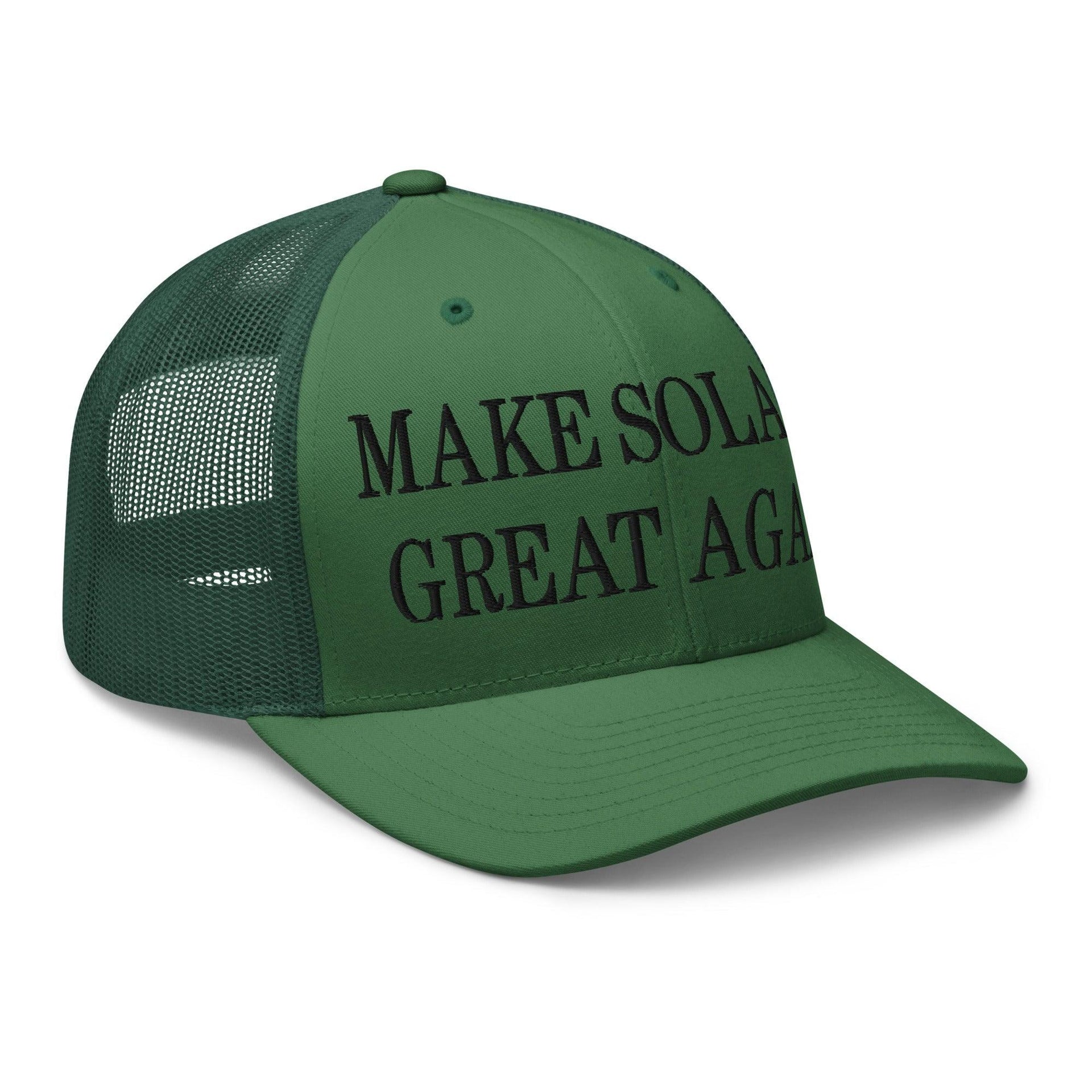 Make Solana Great Again Purple Pepe Embroidered Mesh Trucker Hat Capital Crowns Crypto Funny Make Again Trucker Hats