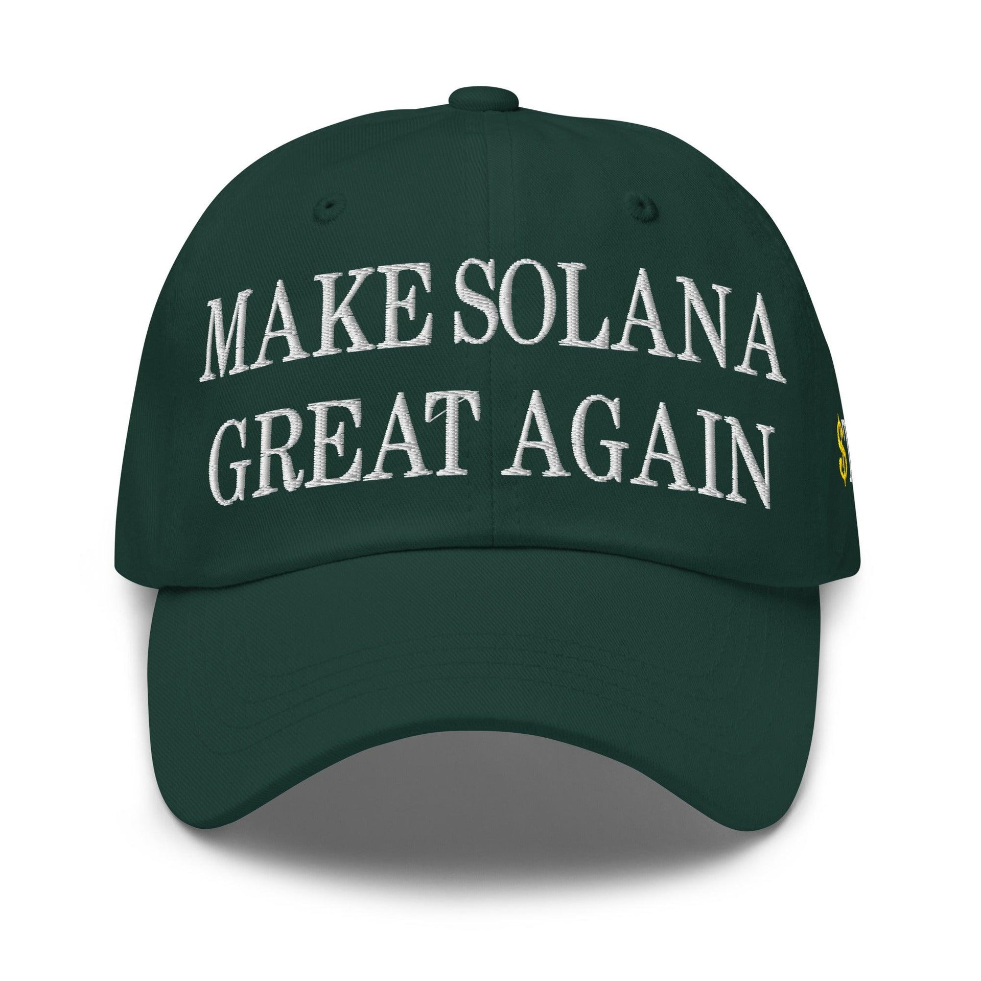 Make Solana Great Again $Trump Official Trump Meme Coin Embroidered Unstructured Dad Hat Capital Crowns Crypto Dad Hats LADs Make Again