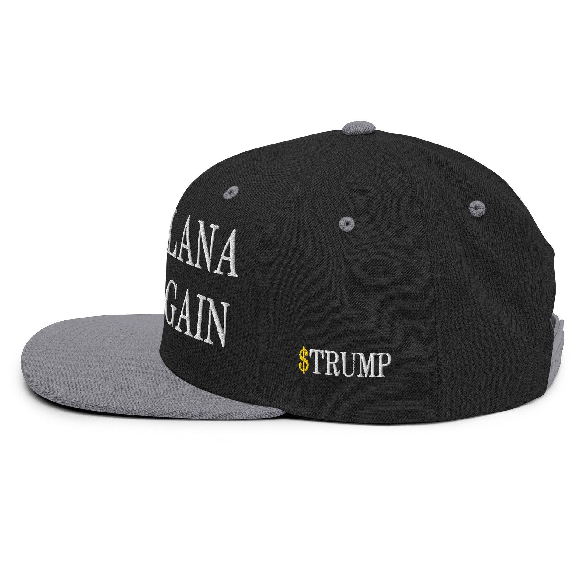 Make Solana Great Again $Trump Official Trump Meme Coin Embroidered Flat Brim Bill Snapback Hat Capital Crowns Crypto LADs Make Again Snapback Hats